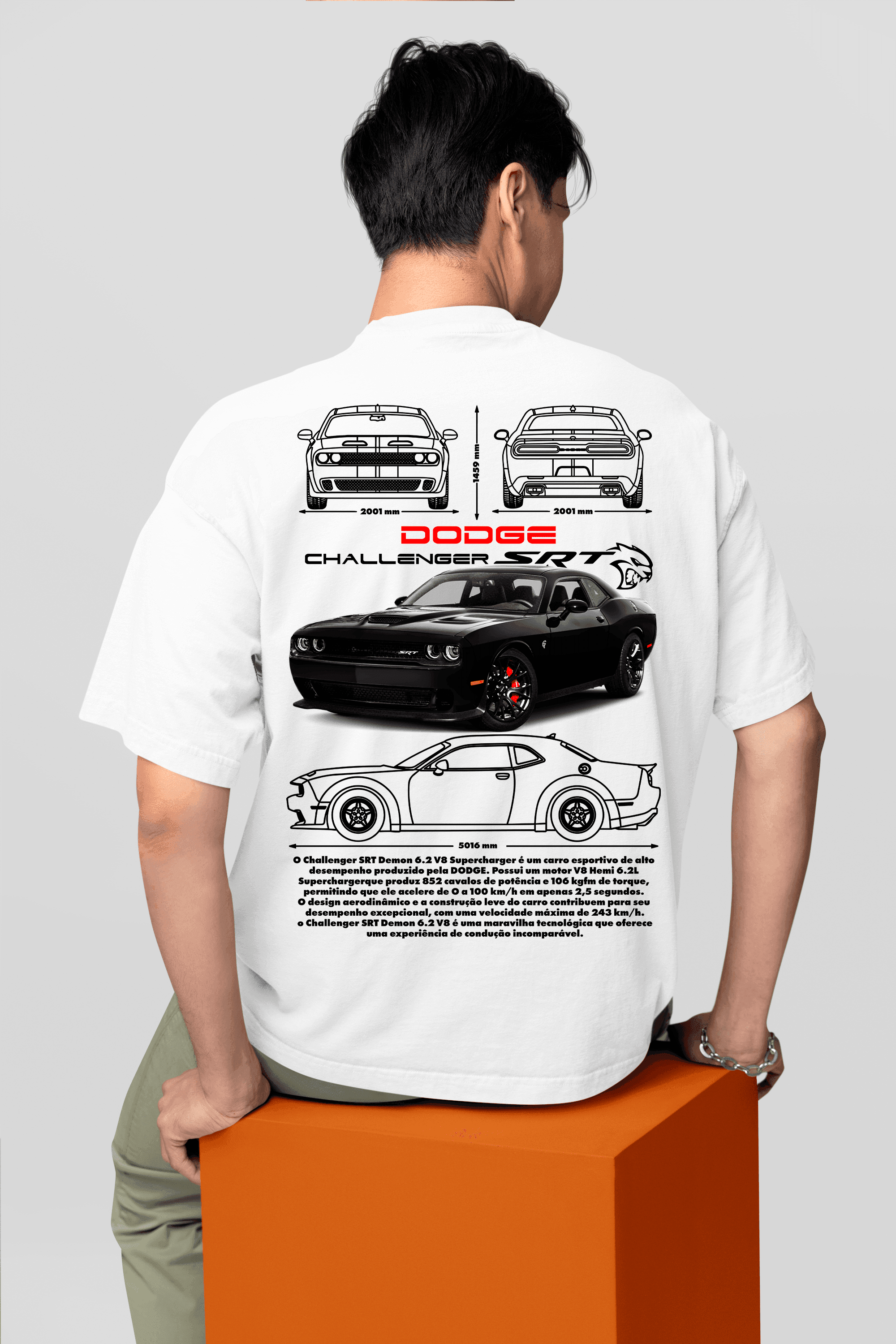Camiseta Dodge Challenger SRT - GTS94 - Loja GTS Customs