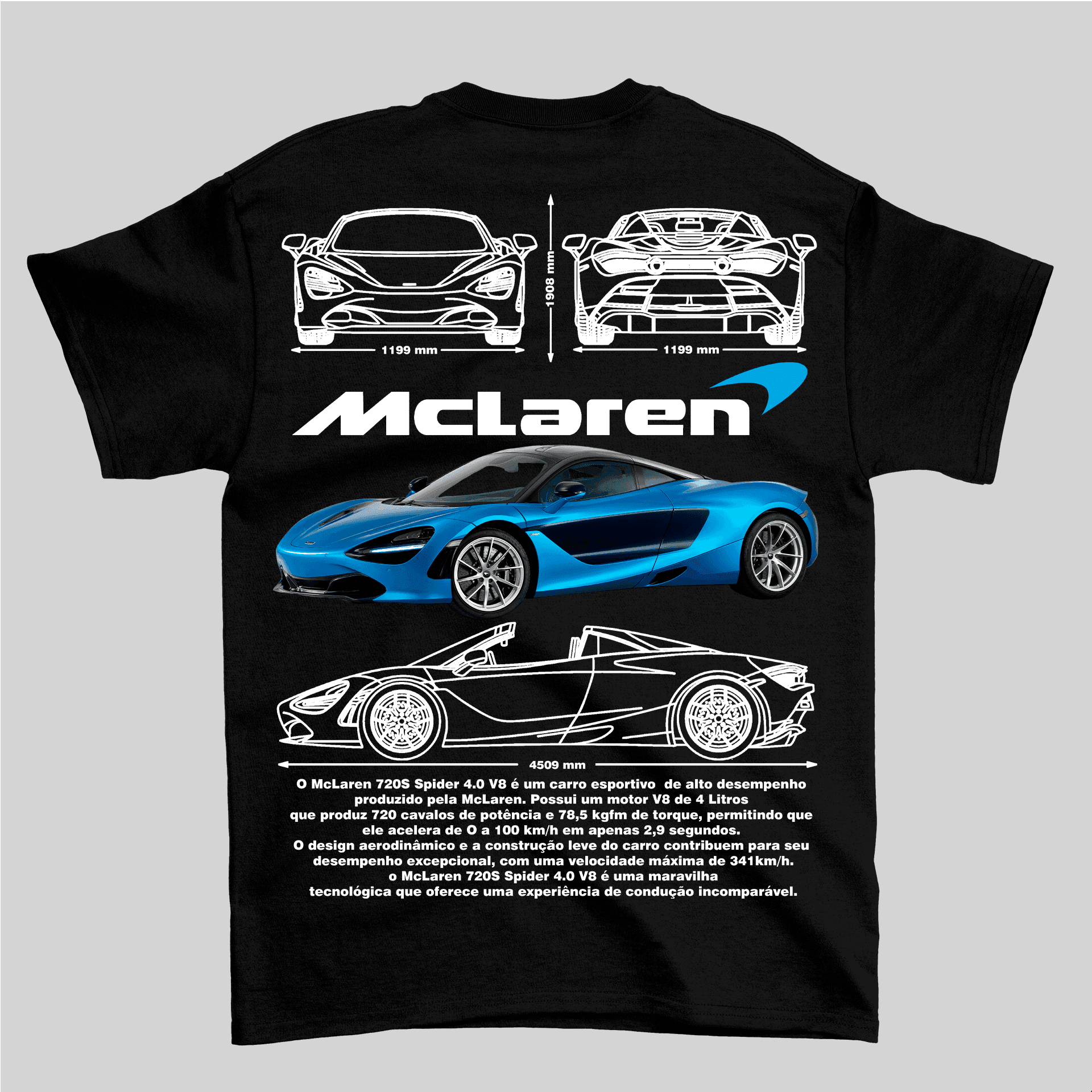 Camiseta Mclaren 720s Spider - GTS104 - Loja GTS Customs