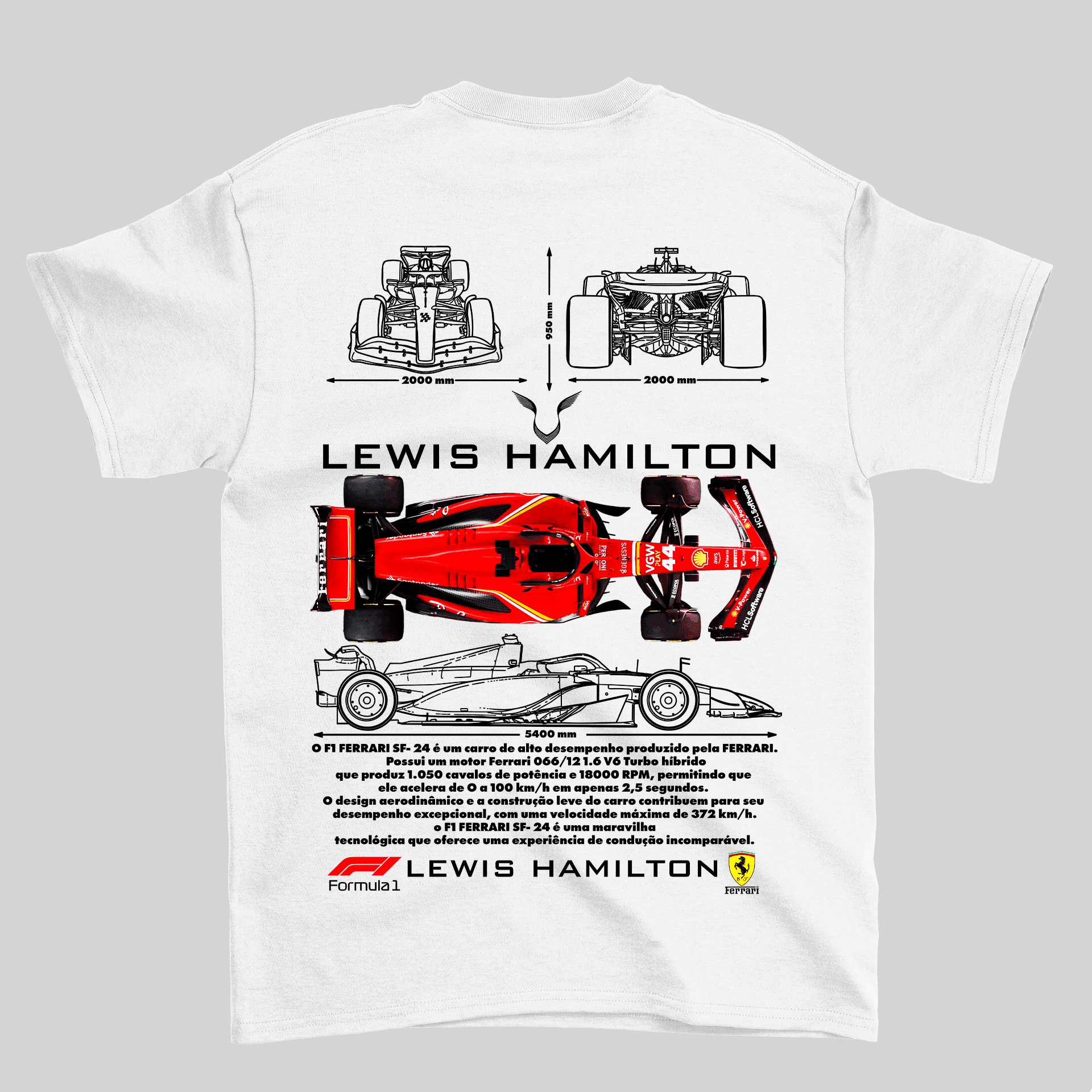 Camiseta Formula 1 Lewis Hamilton - GTS92 - Loja GTS Customs