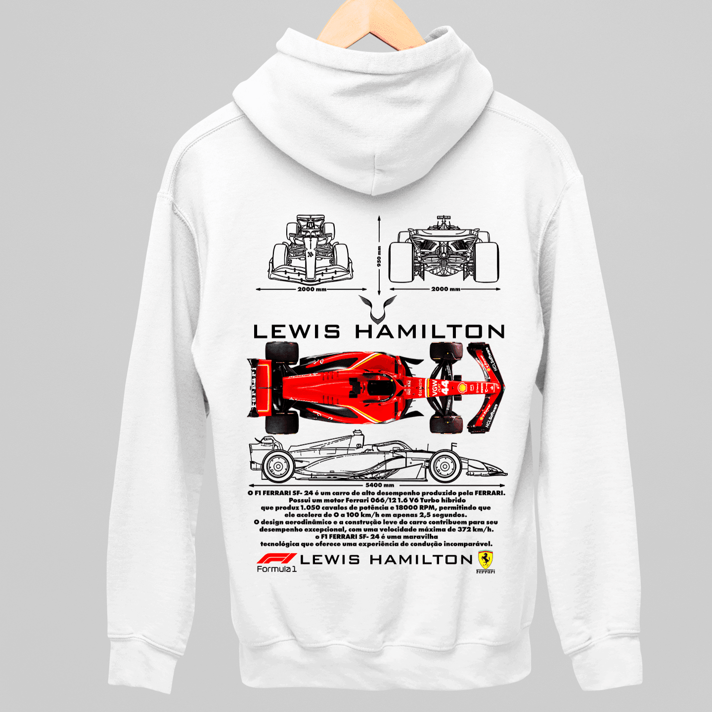 Moletom com Capuz Formula 1 Lewis Hamilton - GTSC13 - Loja GTS Customs