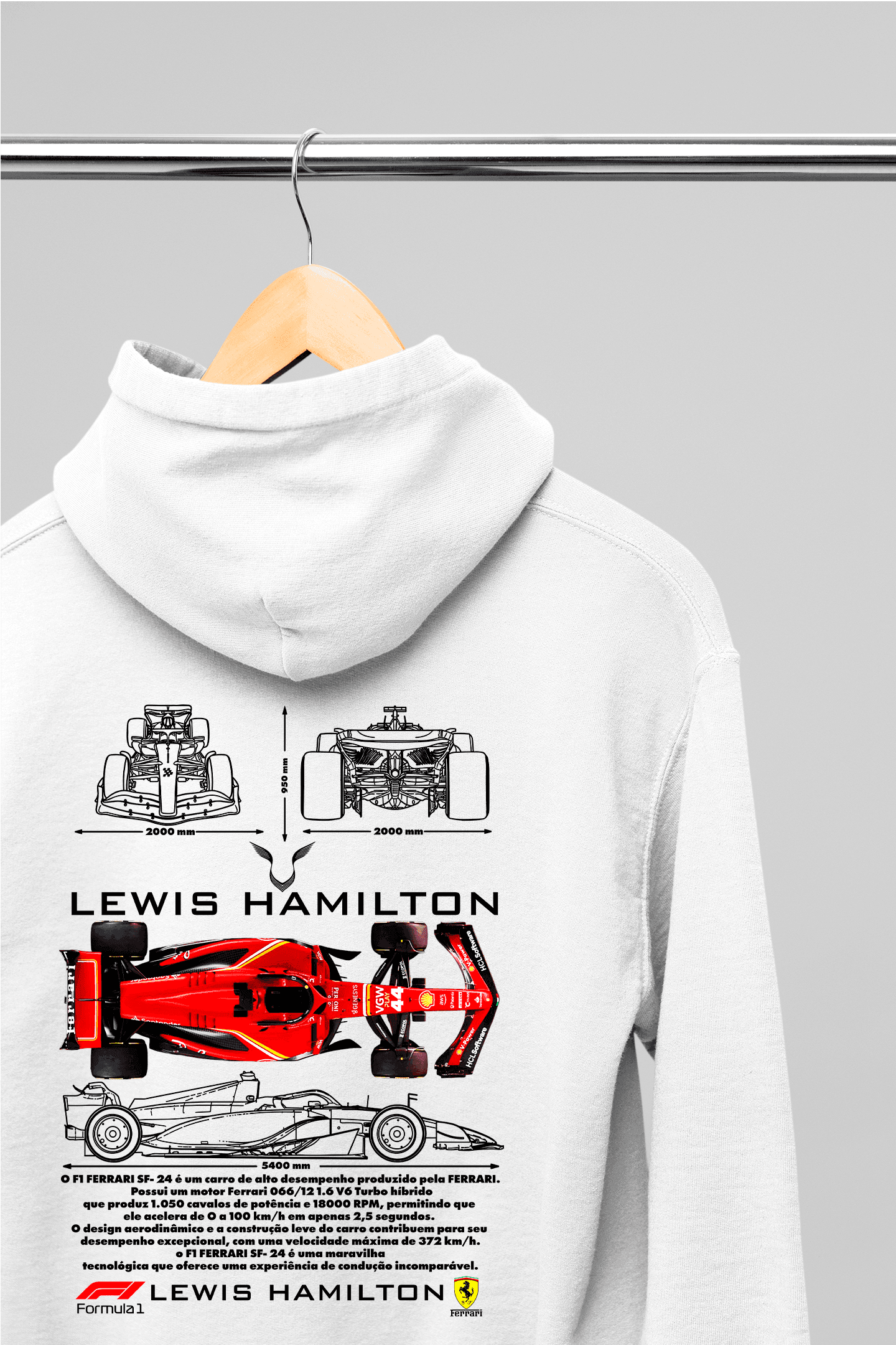 Moletom com Capuz Formula 1 Lewis Hamilton - GTSC13 - Loja GTS Customs