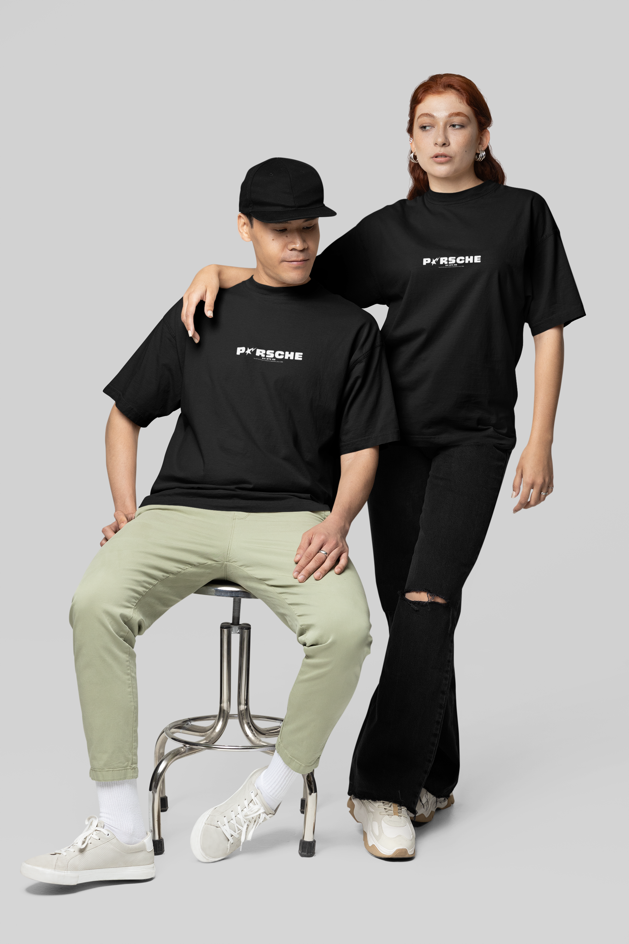 Kit Casal Camisetas Oversized Porsche Berry - GTSK5 - Loja GTS Customs