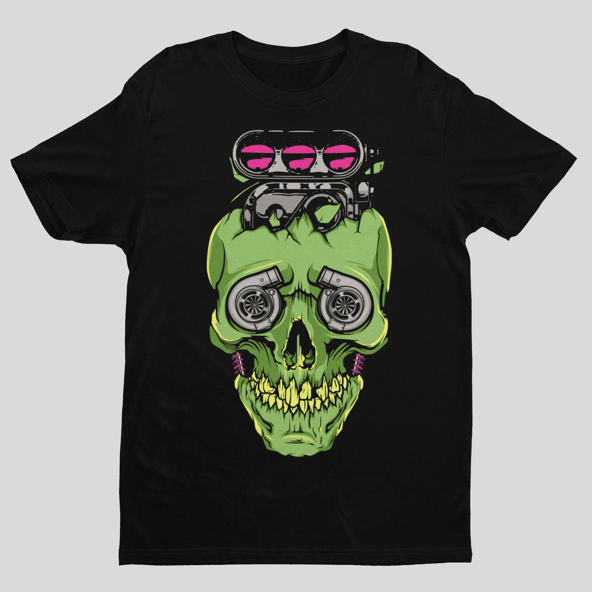 Camiseta Green Skull Supercharged - GTS39 - Loja GTS Customs