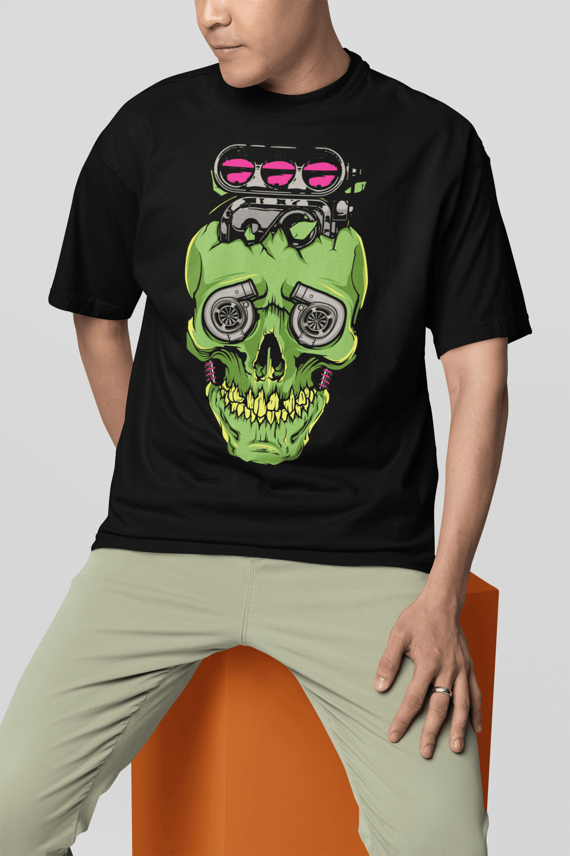 Camiseta Green Skull Supercharged - GTS39 - Loja GTS Customs
