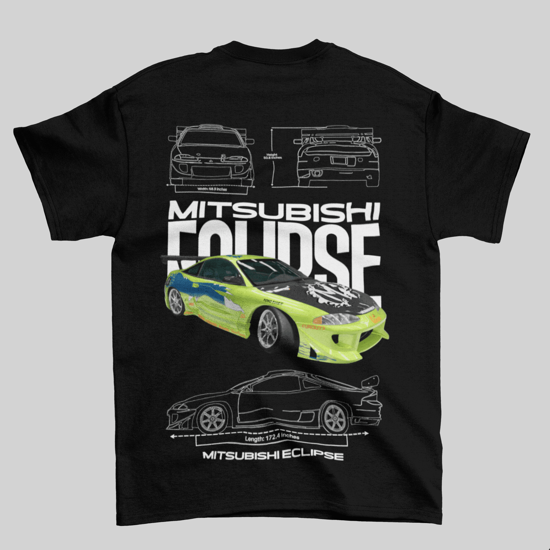 Camiseta do Brian + Mitsubishi Eclipse Velozes e Furiosos - GTS60-C - Loja GTS Customs