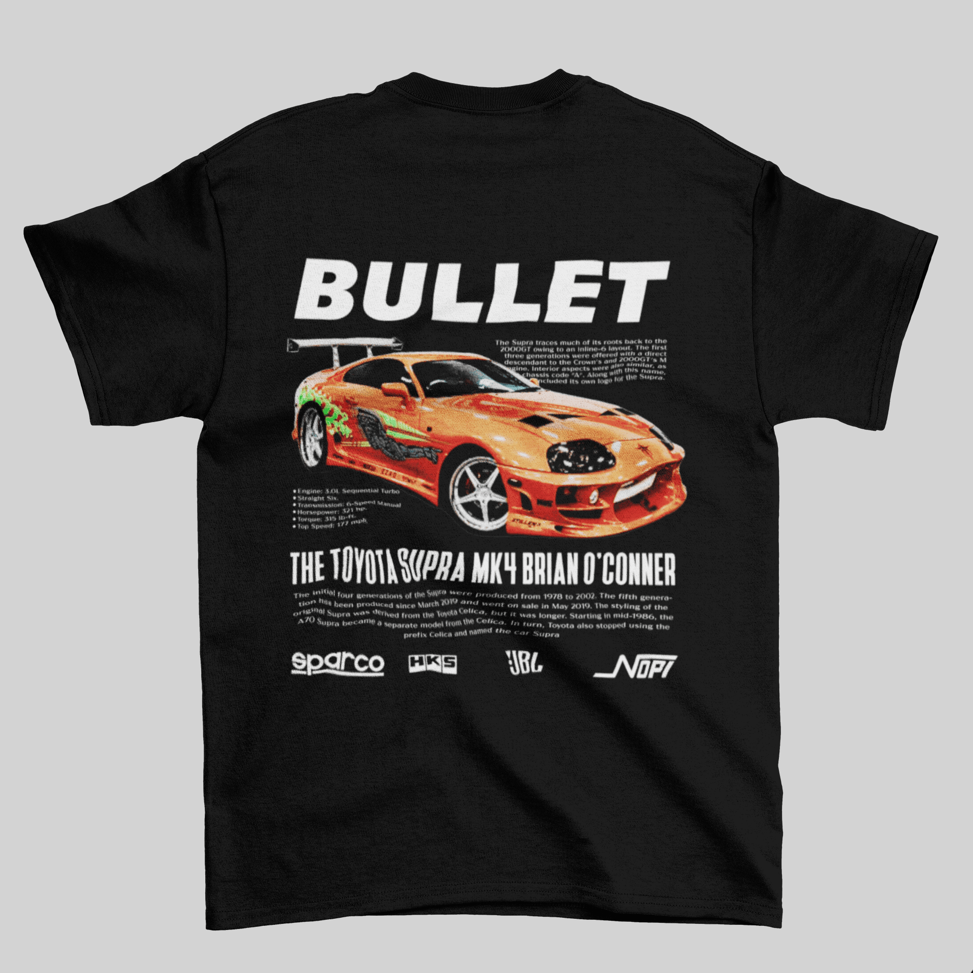 Camiseta do Brian + Supra MK4 Velozes e Furiosos GTS60-E - Loja GTS Customs