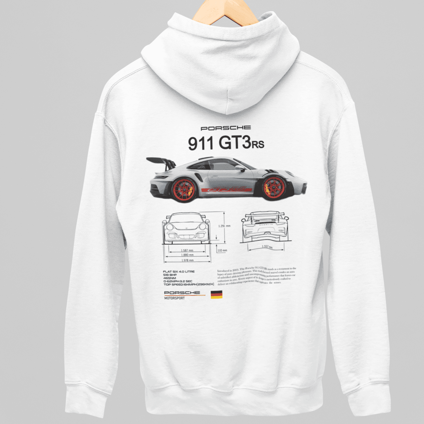 Moletom Com Capuz Porsche 911 GT3 RS - GTSC4 - Loja GTS Customs