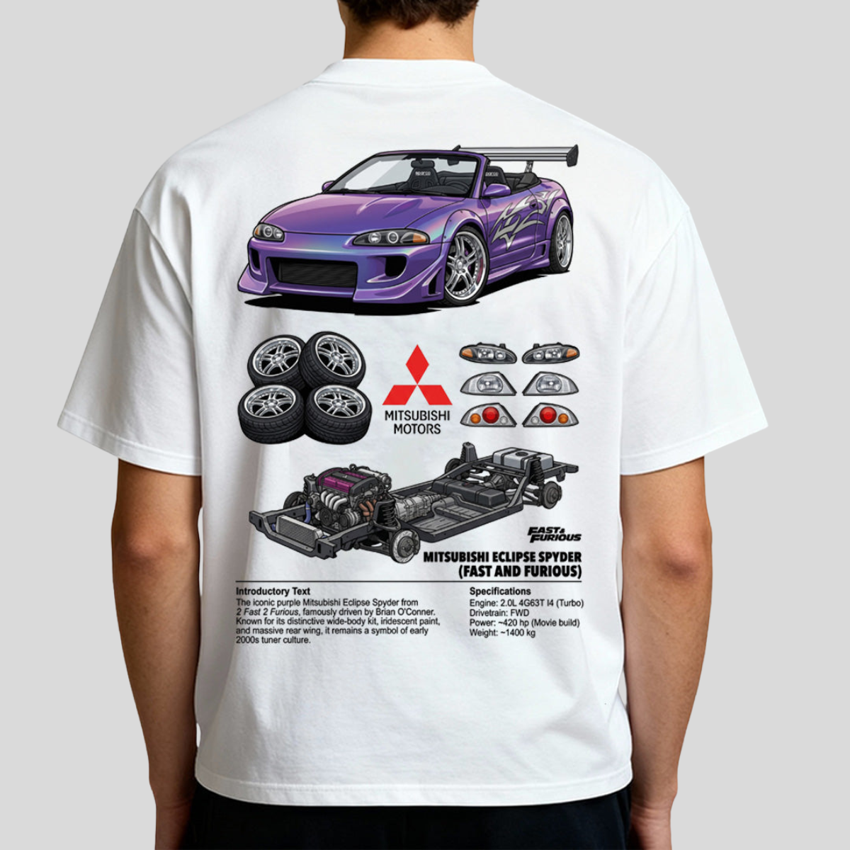 Camiseta do Brian + Mitsubishi Eclipse Velozes e Furiosos - GTS247-D
