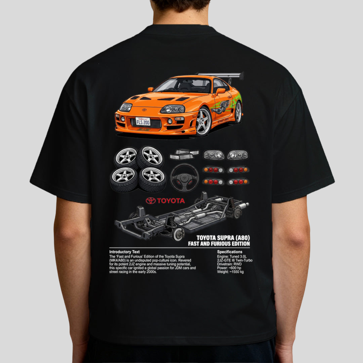 Camiseta do Brian + Supra MK4 Velozes e Furiosos - GTS247-C