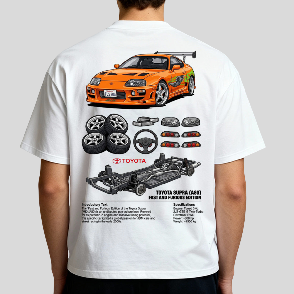 Camiseta do Brian + Supra MK4 Velozes e Furiosos - GTS247-C