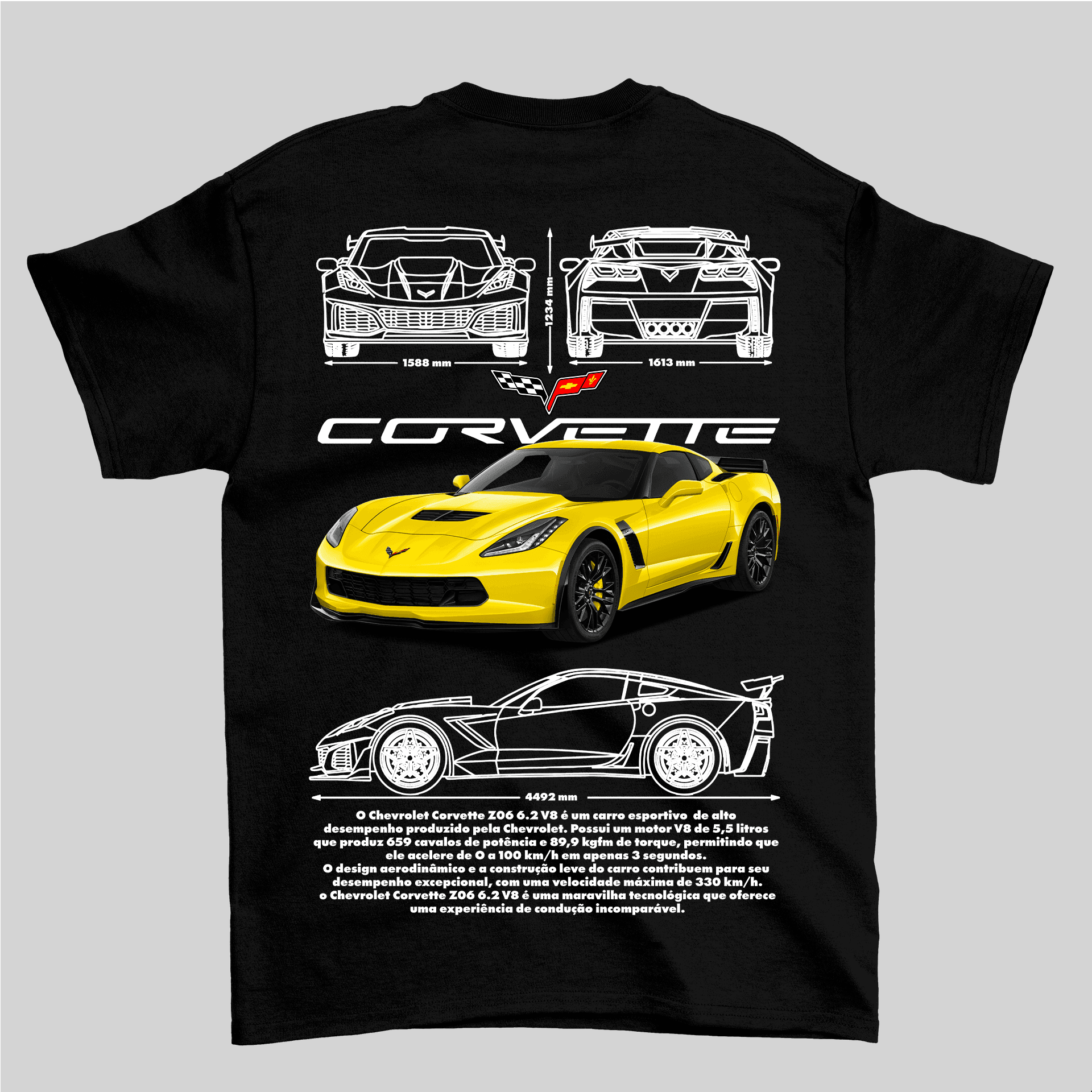 Camiseta Chevrolet Corvette Z06 - GTS93 - Loja GTS Customs