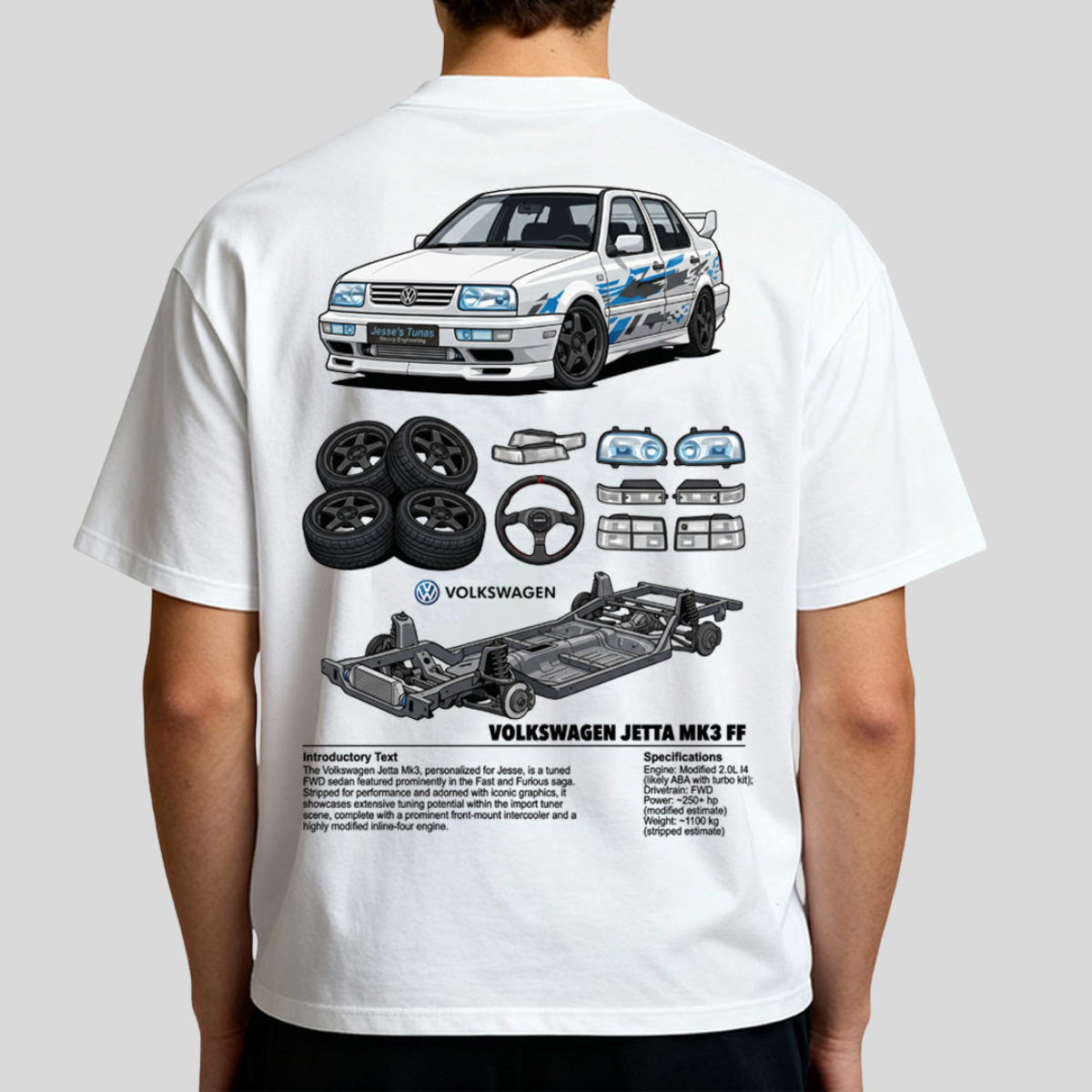Camiseta do Brian + Jetta MK3 do Jesse Velozes e Furiosos - GTS247-B