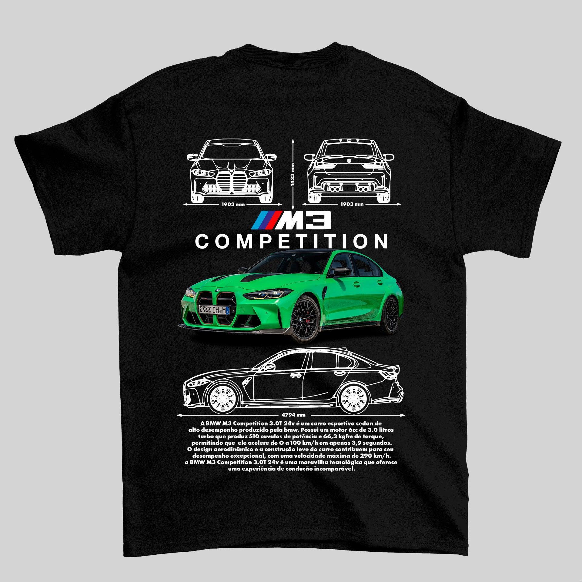 Camiseta BMW M3 Competition - GTS106 - Loja GTS Customs