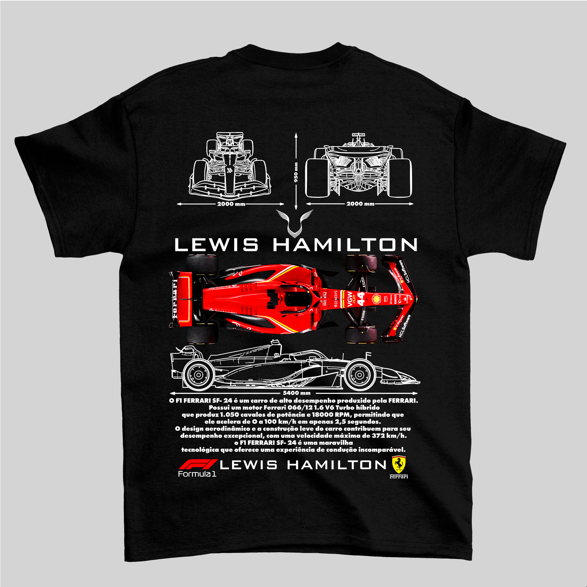 Camiseta Formula 1 Lewis Hamilton - GTS92 - Loja GTS Customs