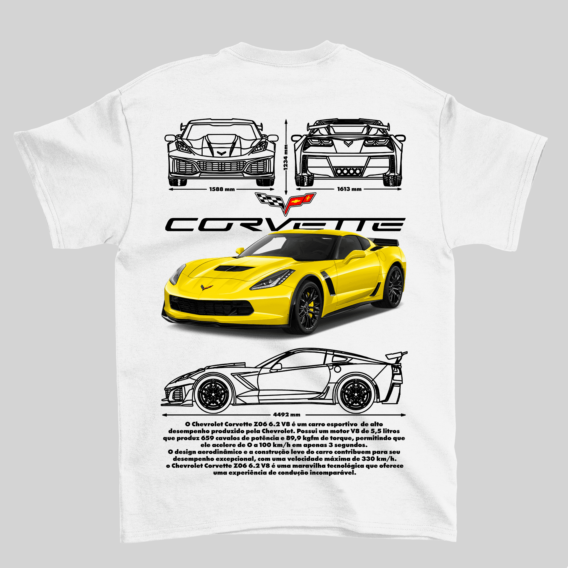 Camiseta Chevrolet Corvette Z06 - GTS93 - Loja GTS Customs