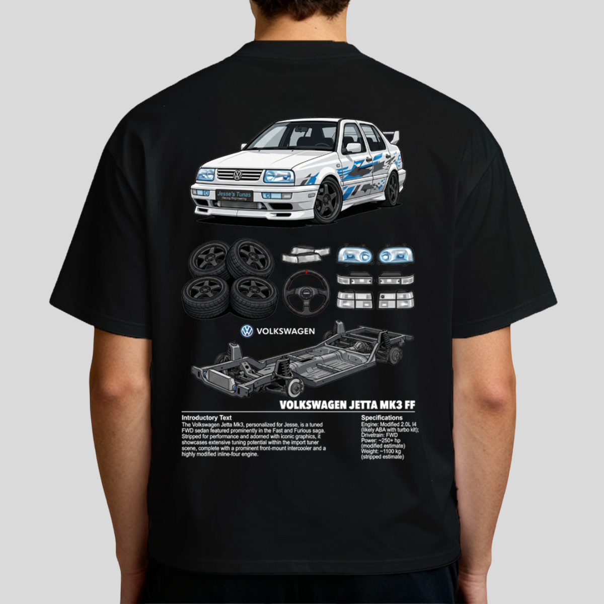 Camiseta do Brian + Jetta MK3 do Jesse Velozes e Furiosos - GTS247-B