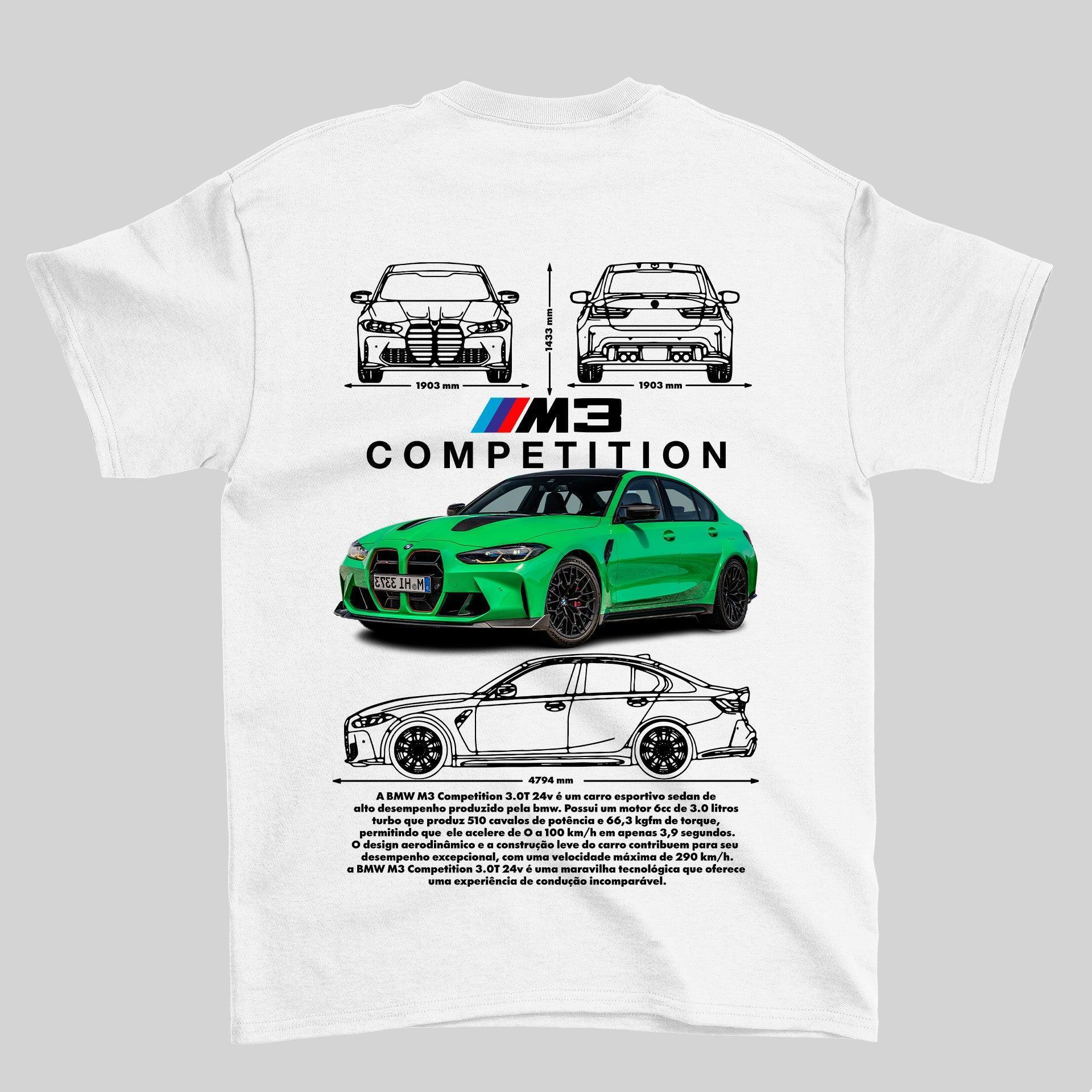 Camiseta BMW M3 Competition - GTS106 - Loja GTS Customs