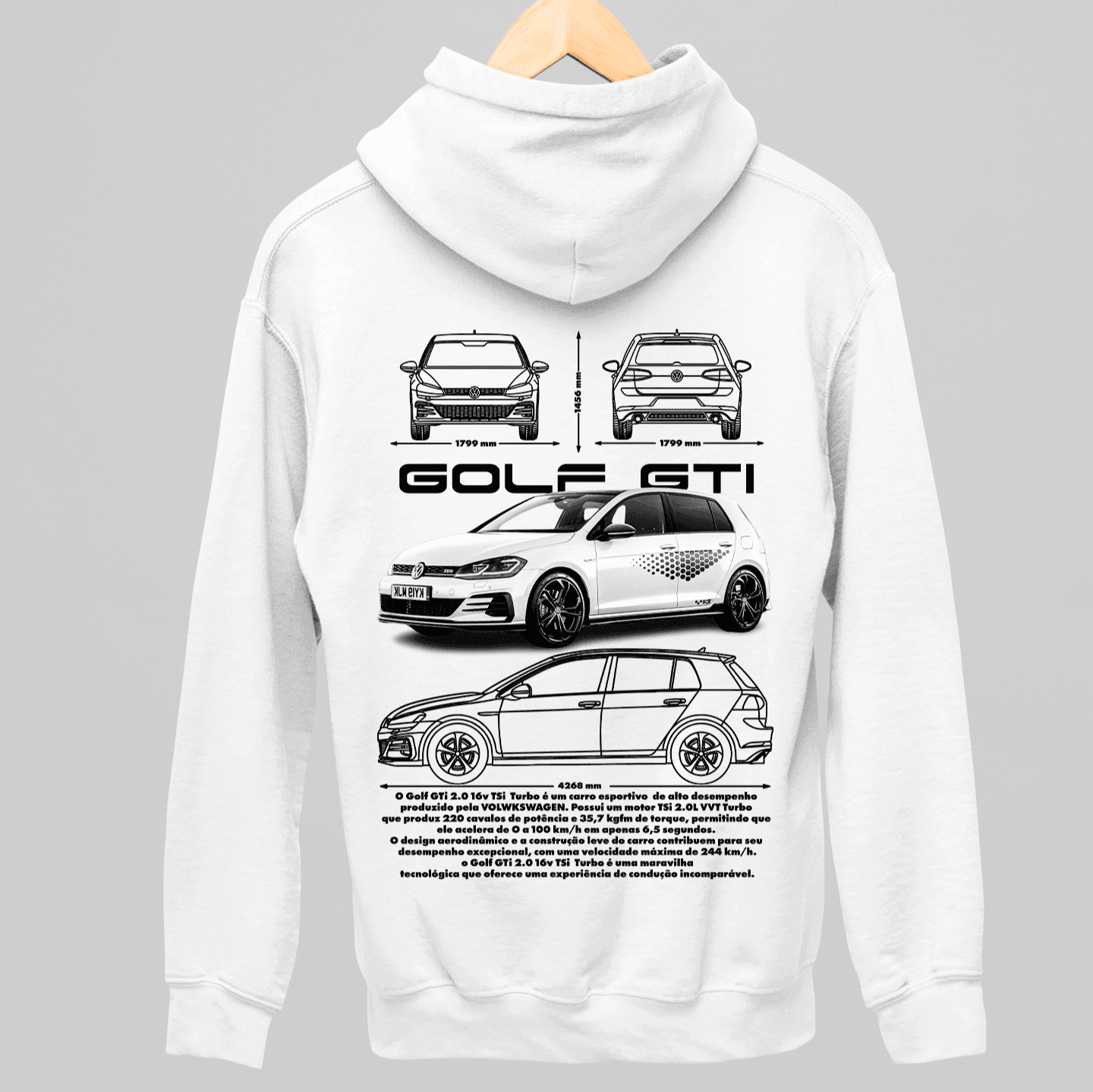 Moletom com Capuz Volkswagen Golf GTI - GTSC17 - Loja GTS Customs