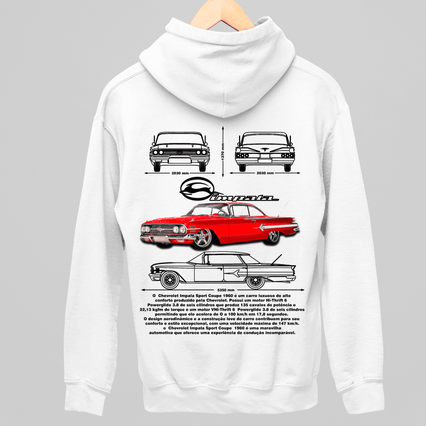 Moletom com Capuz Impala 1960 - GTSC16 - Loja GTS Customs