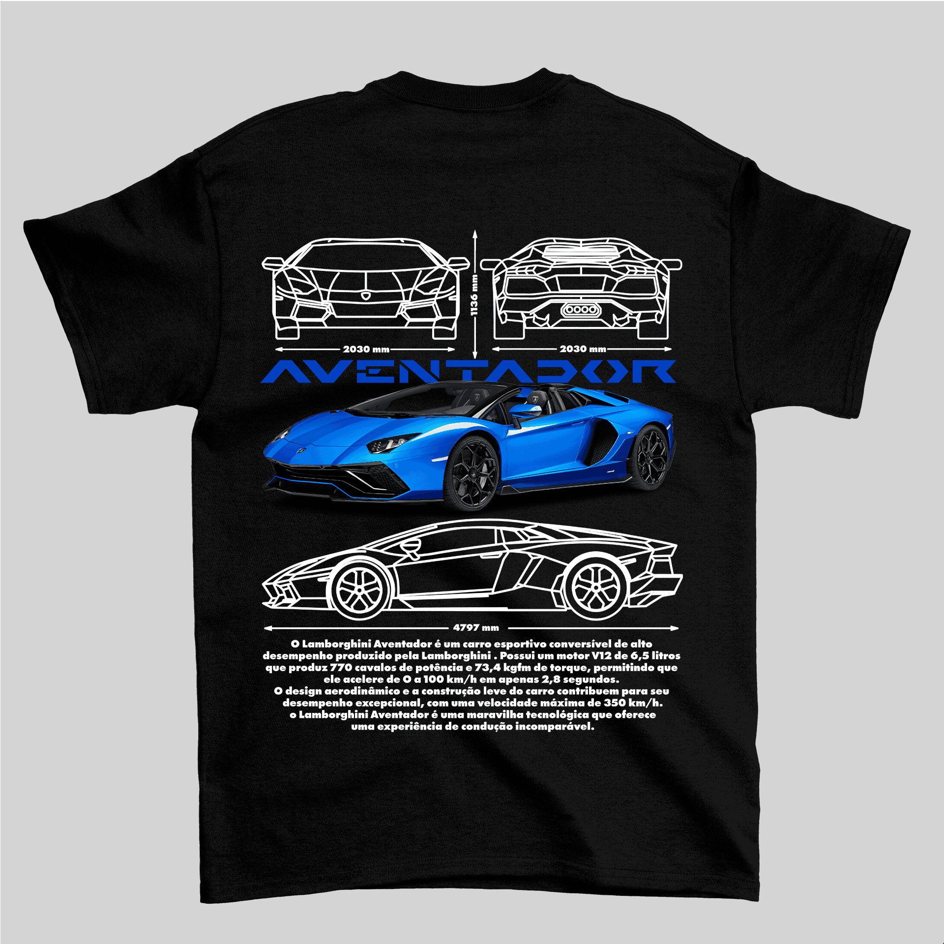 Camiseta Lamborghini Aventador - GTS101 - Loja GTS Customs