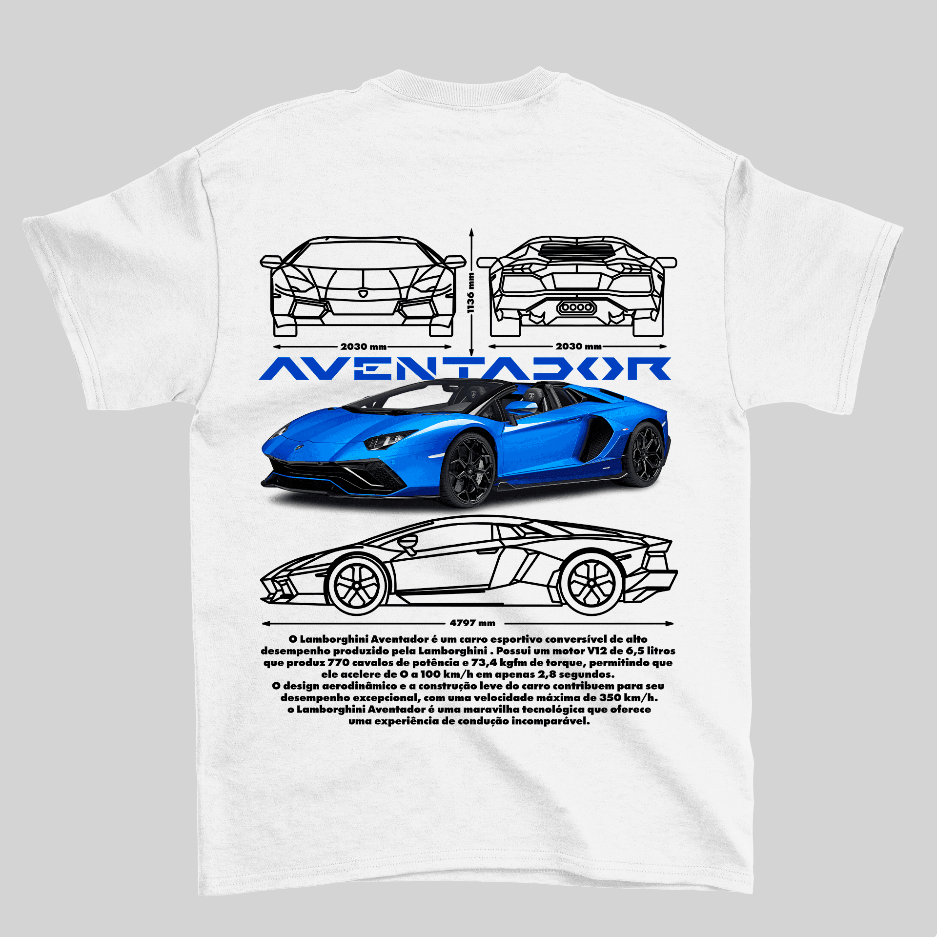 Camiseta Lamborghini Aventador - GTS101 - Loja GTS Customs