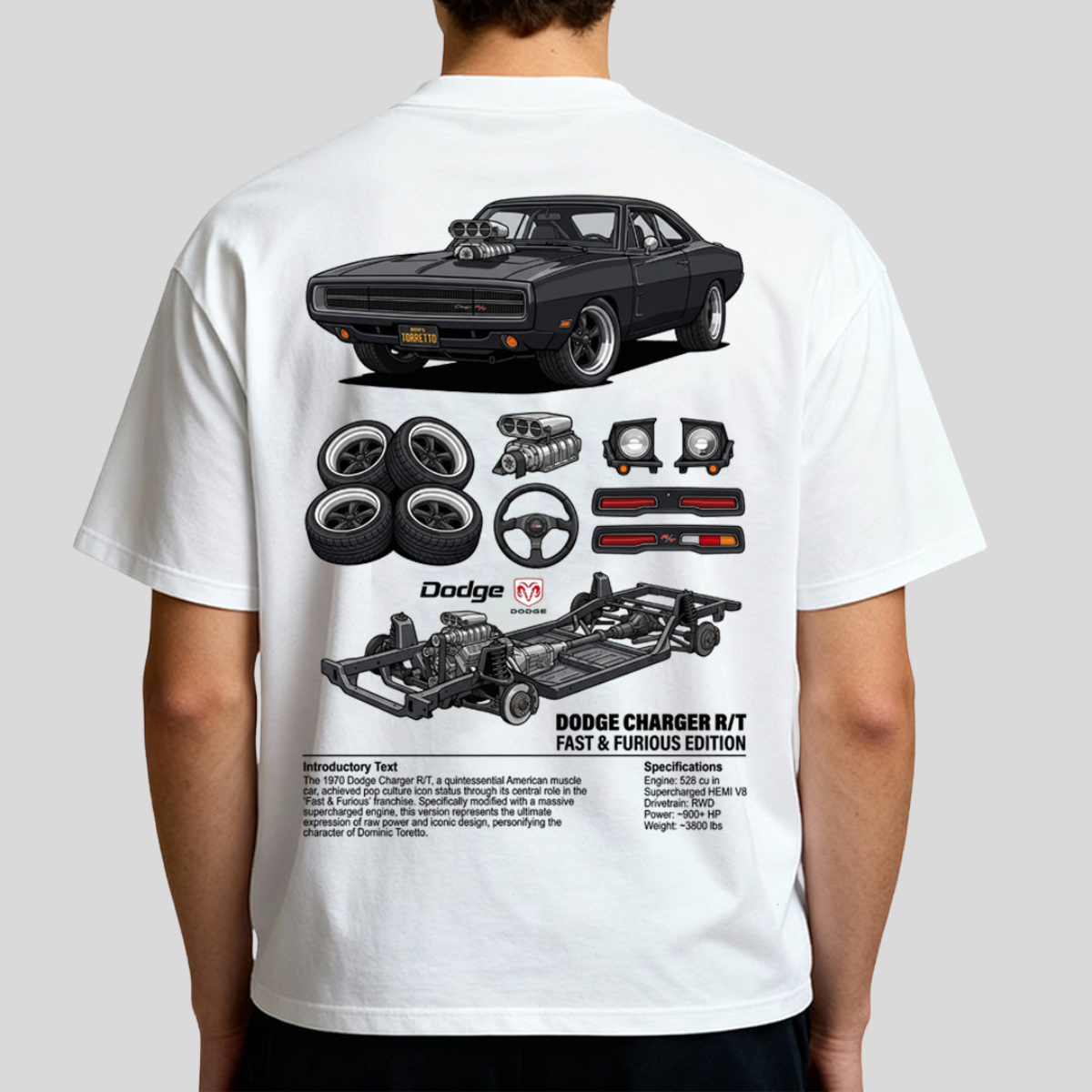 Camiseta do Brian + Dodge Charger Velozes e Furiosos - GTS247-I