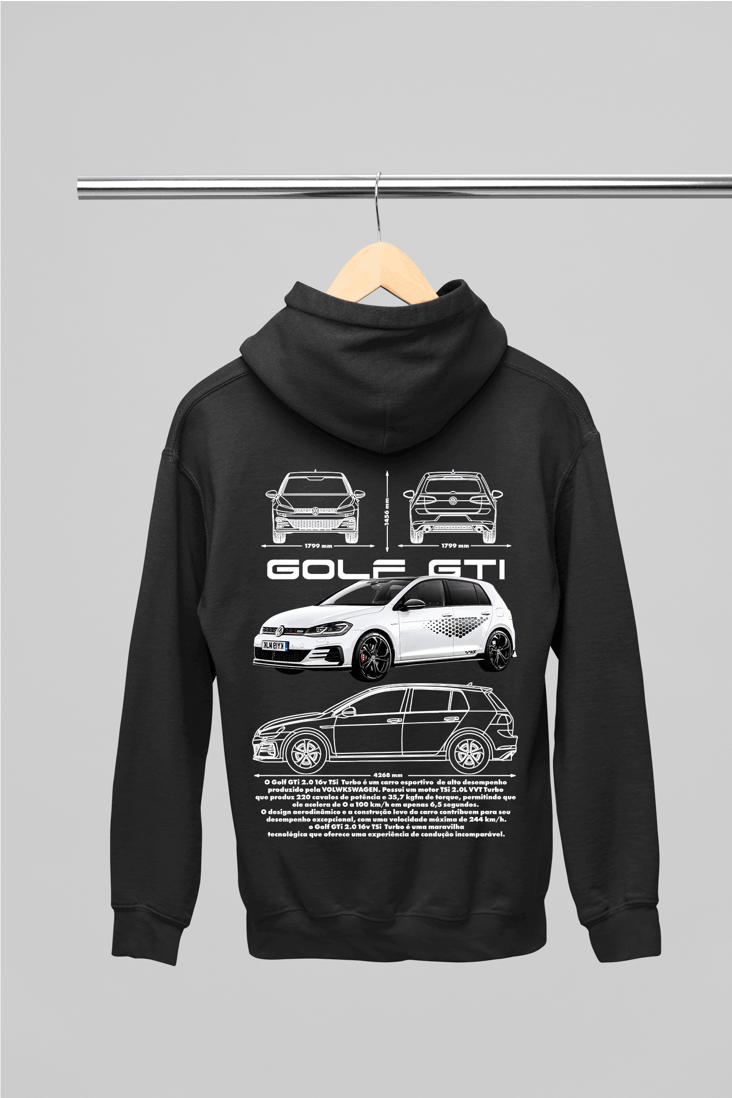 Moletom com Capuz Volkswagen Golf GTI - GTSC17 - Loja GTS Customs