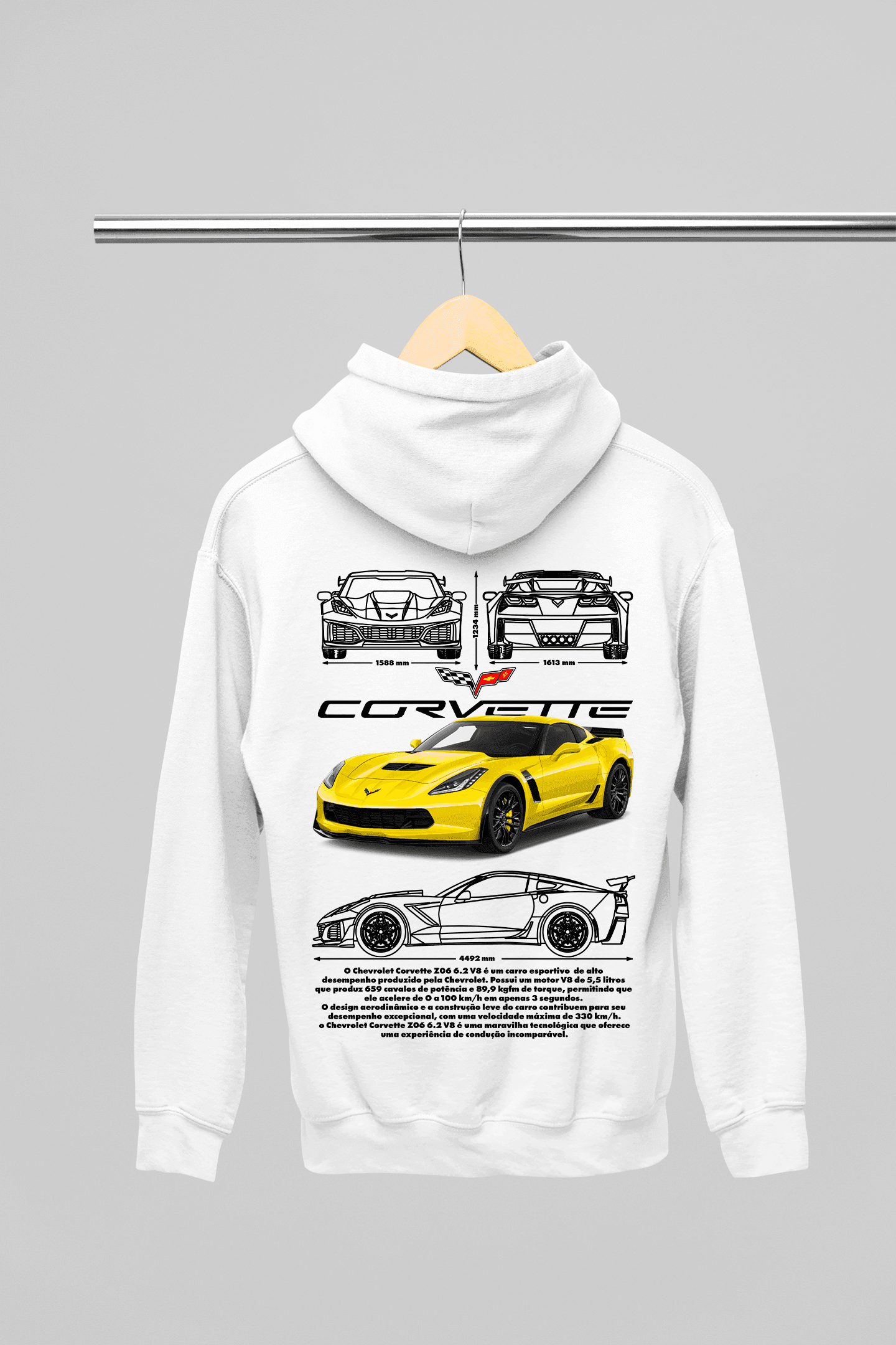 Moletom com Capuz Corvette Z06 - GTSC14 - Loja GTS Customs