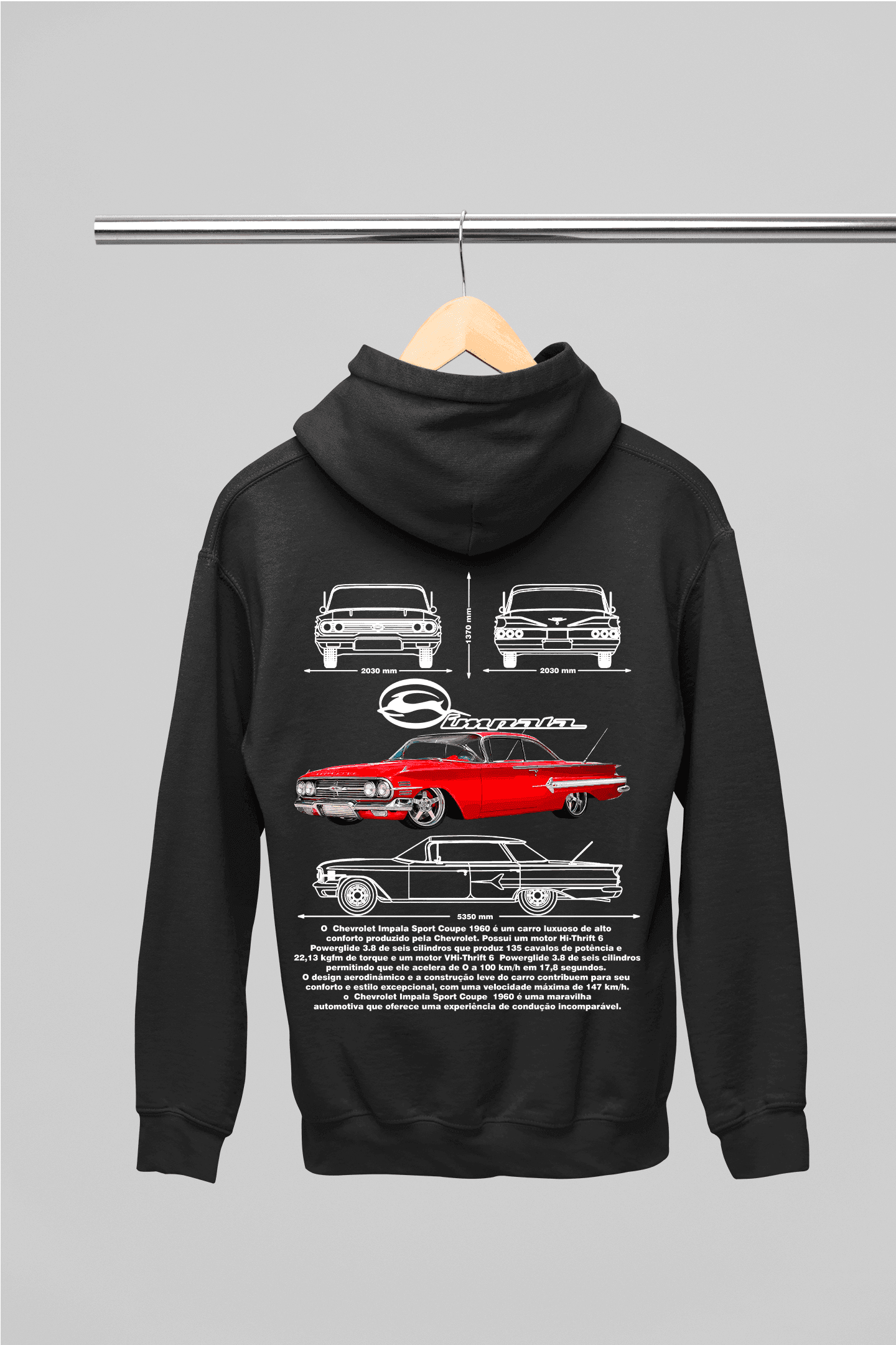 Moletom com Capuz Impala 1960 - GTSC16 - Loja GTS Customs