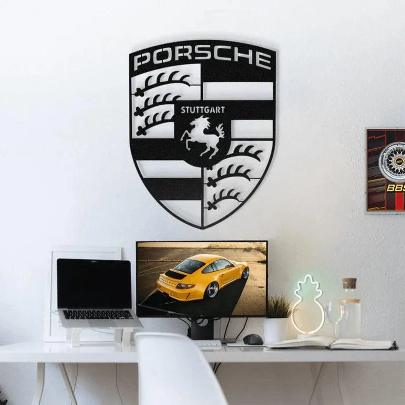 Quadro Decorativo Porsche Emblema - Loja GTS Customs