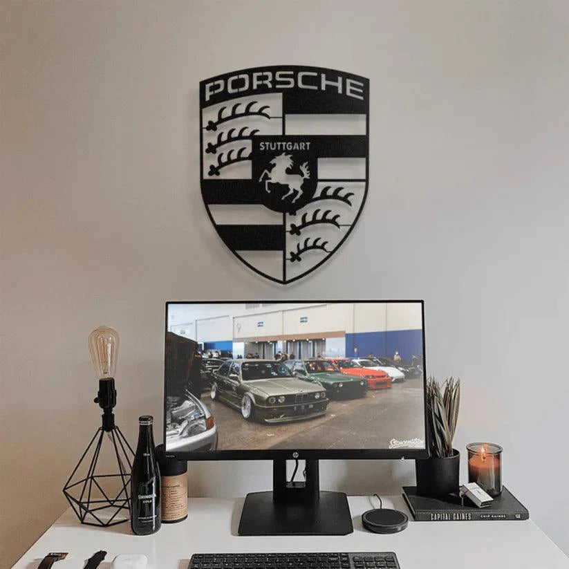 Quadro Decorativo Porsche Emblema - Loja GTS Customs