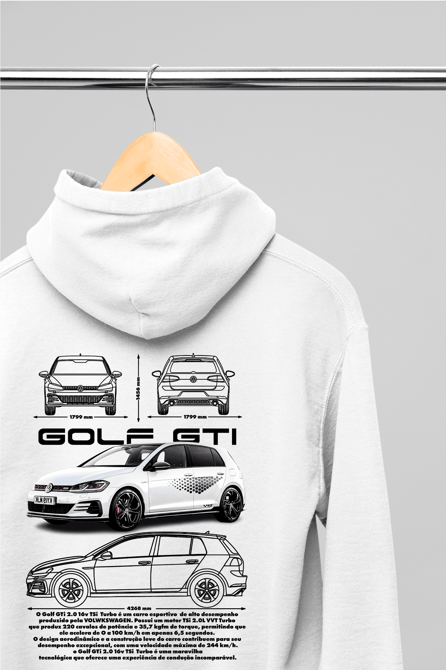Moletom com Capuz Volkswagen Golf GTI - GTSC17 - Loja GTS Customs
