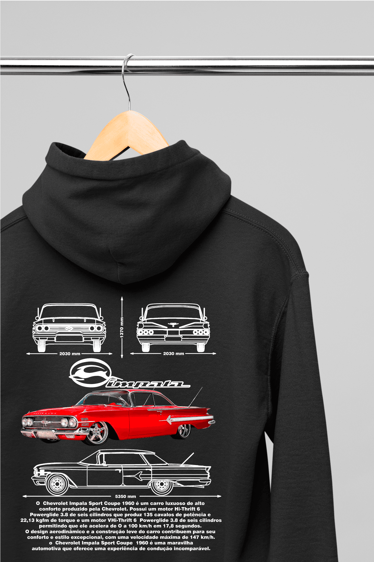 Moletom com Capuz Impala 1960 - GTSC16 - Loja GTS Customs
