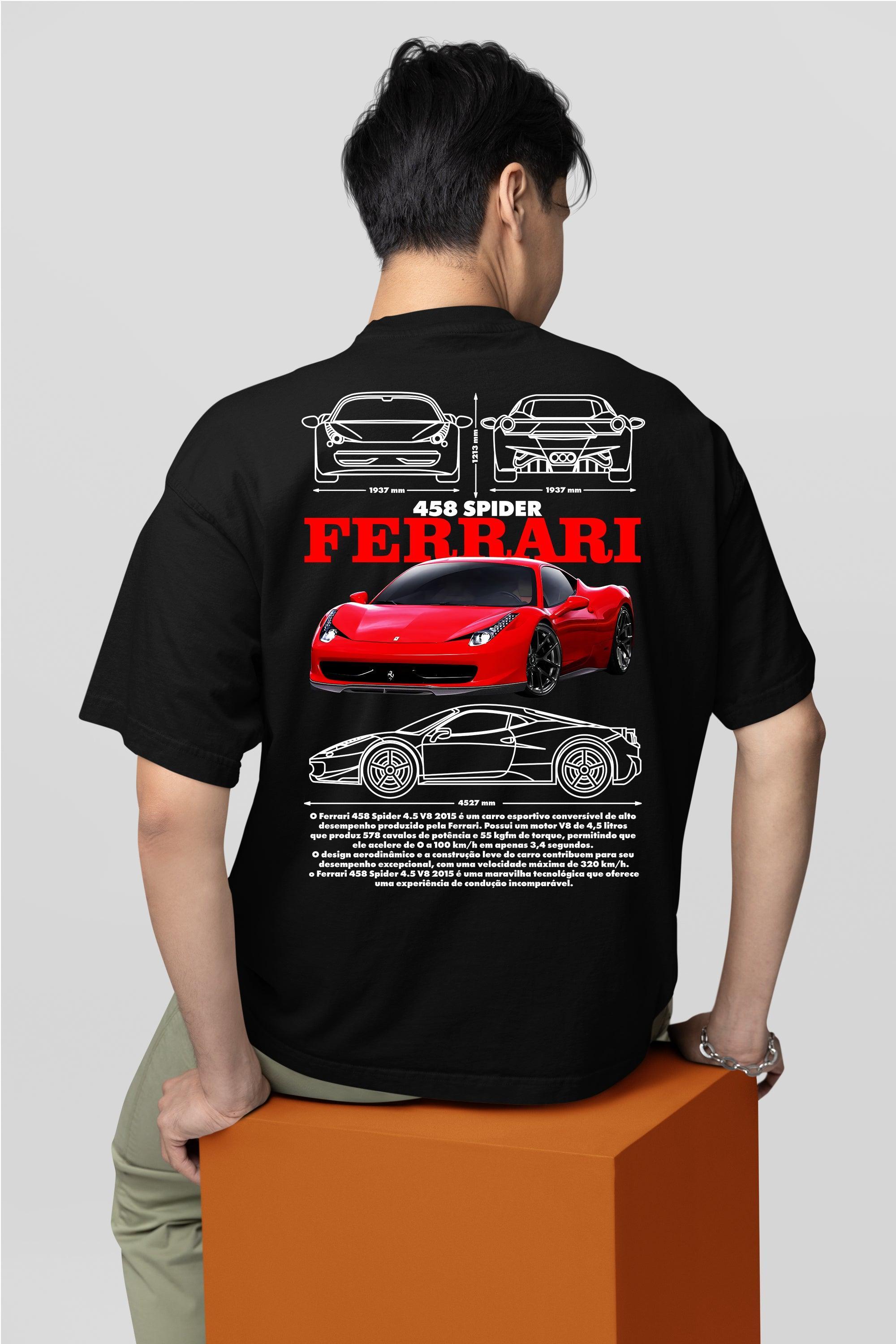 Camiseta Ferrari 458 Spider - GTS75 - Loja GTS Customs