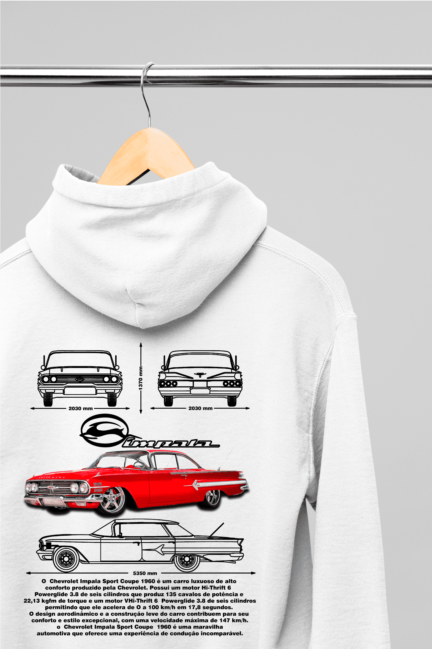 Moletom com Capuz Impala 1960 - GTSC16 - Loja GTS Customs