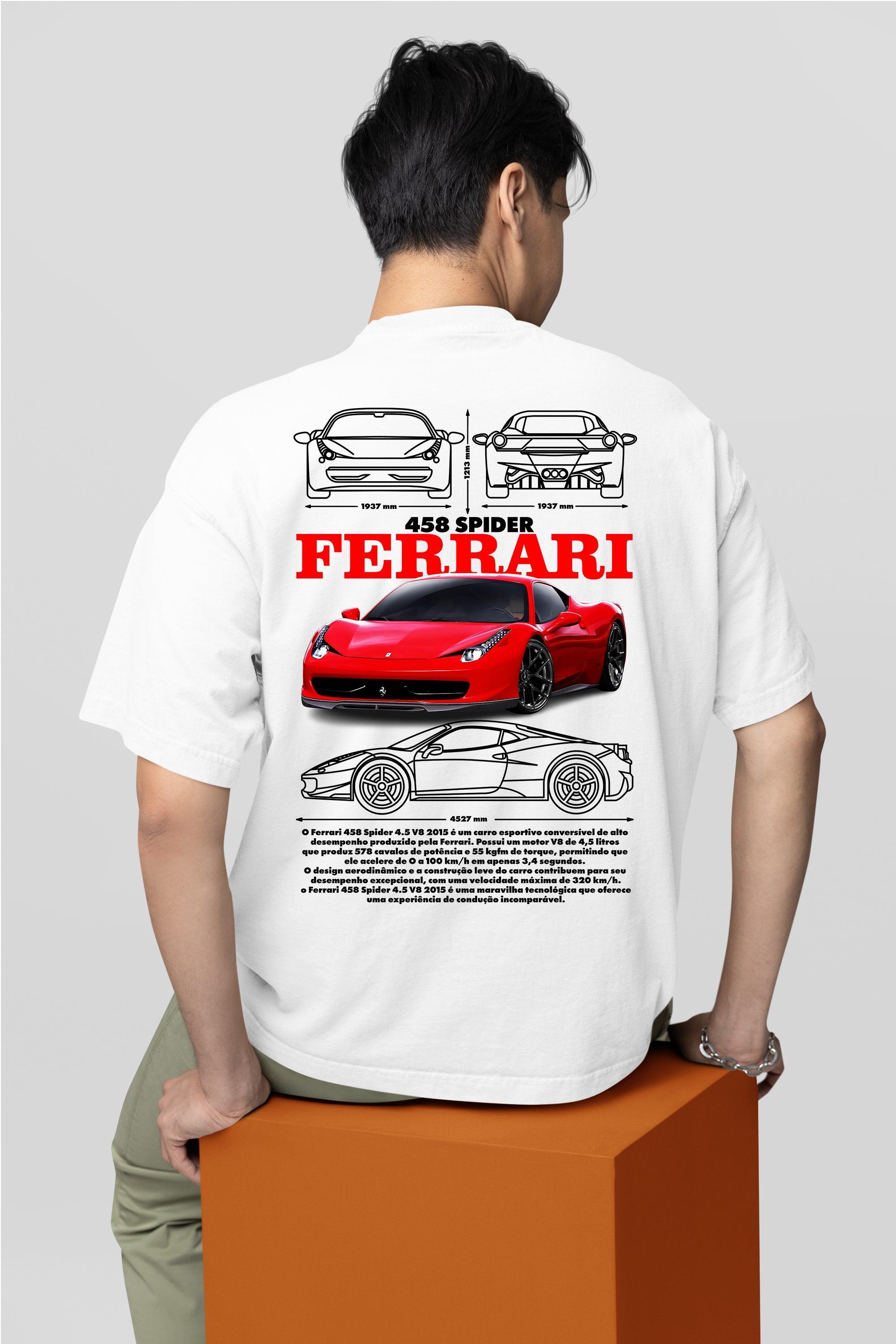 Camiseta Ferrari 458 Spider - GTS75 - Loja GTS Customs