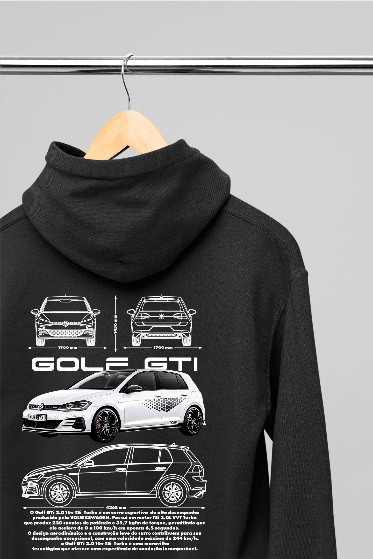 Moletom com Capuz Volkswagen Golf GTI - GTSC17 - Loja GTS Customs
