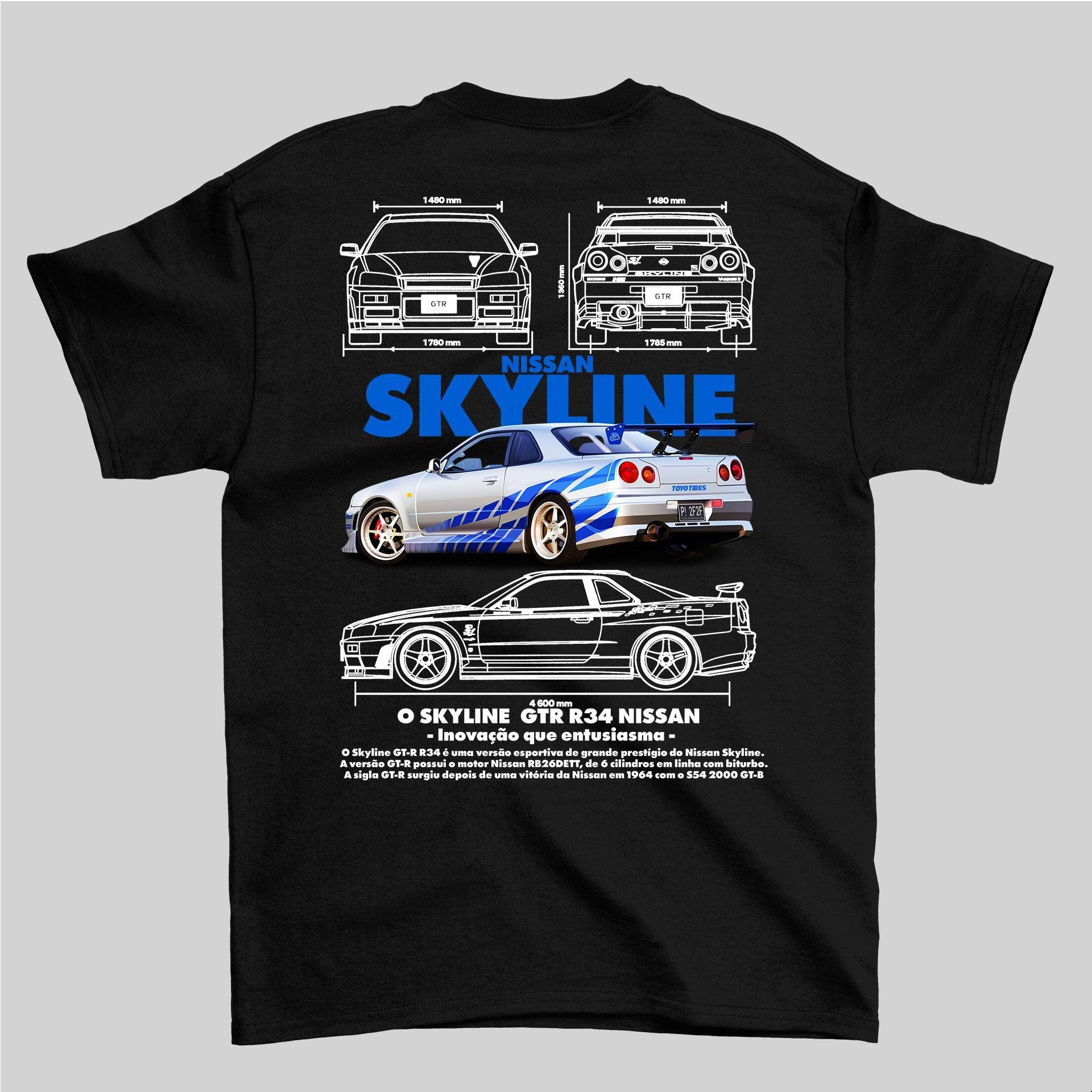 Camiseta Velozes e Furiosos Skyline GTR R34 - GTS77 - Loja GTS Customs