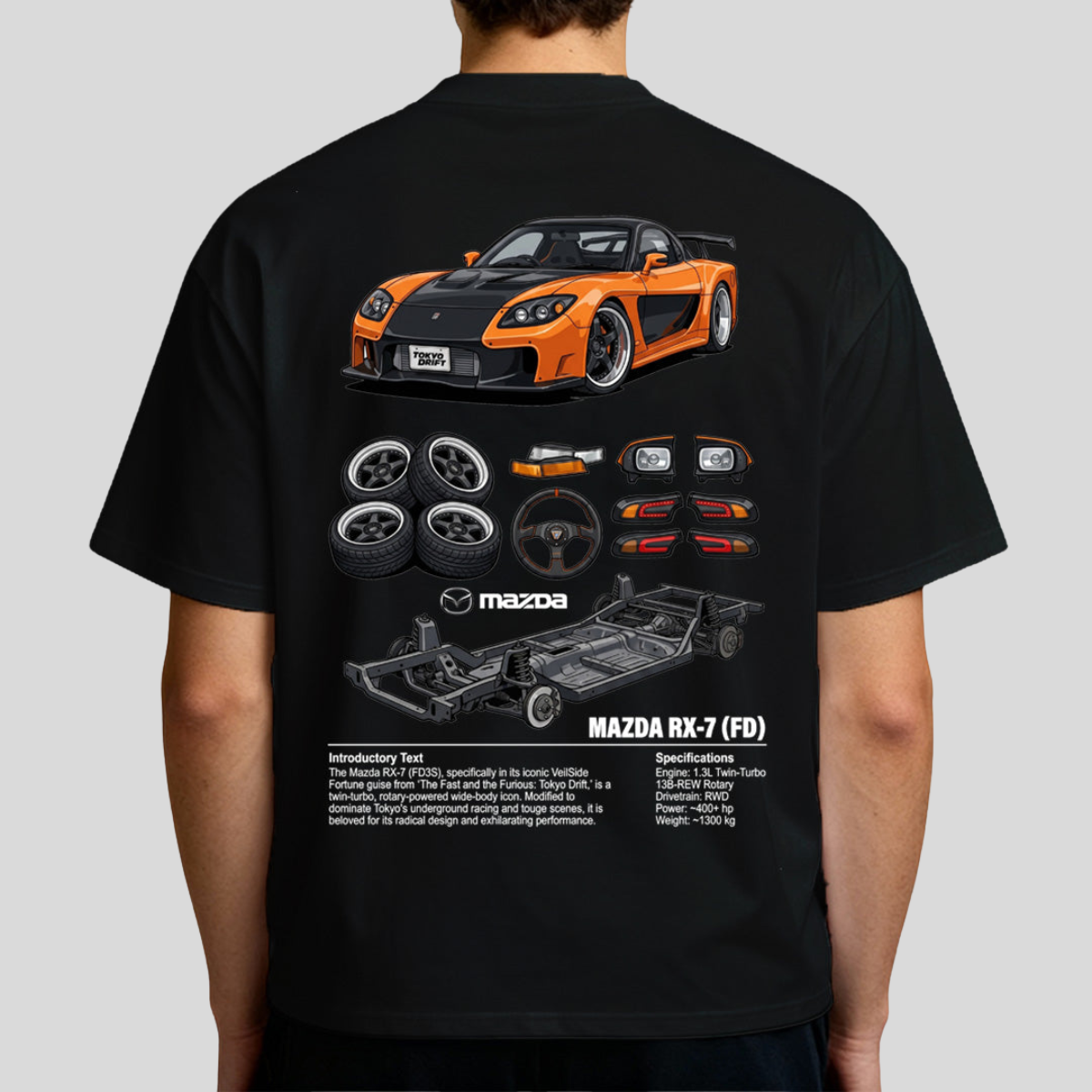 Camiseta do Brian + Mazda Rx-7 Velozes e Furiosos - GTS247-G