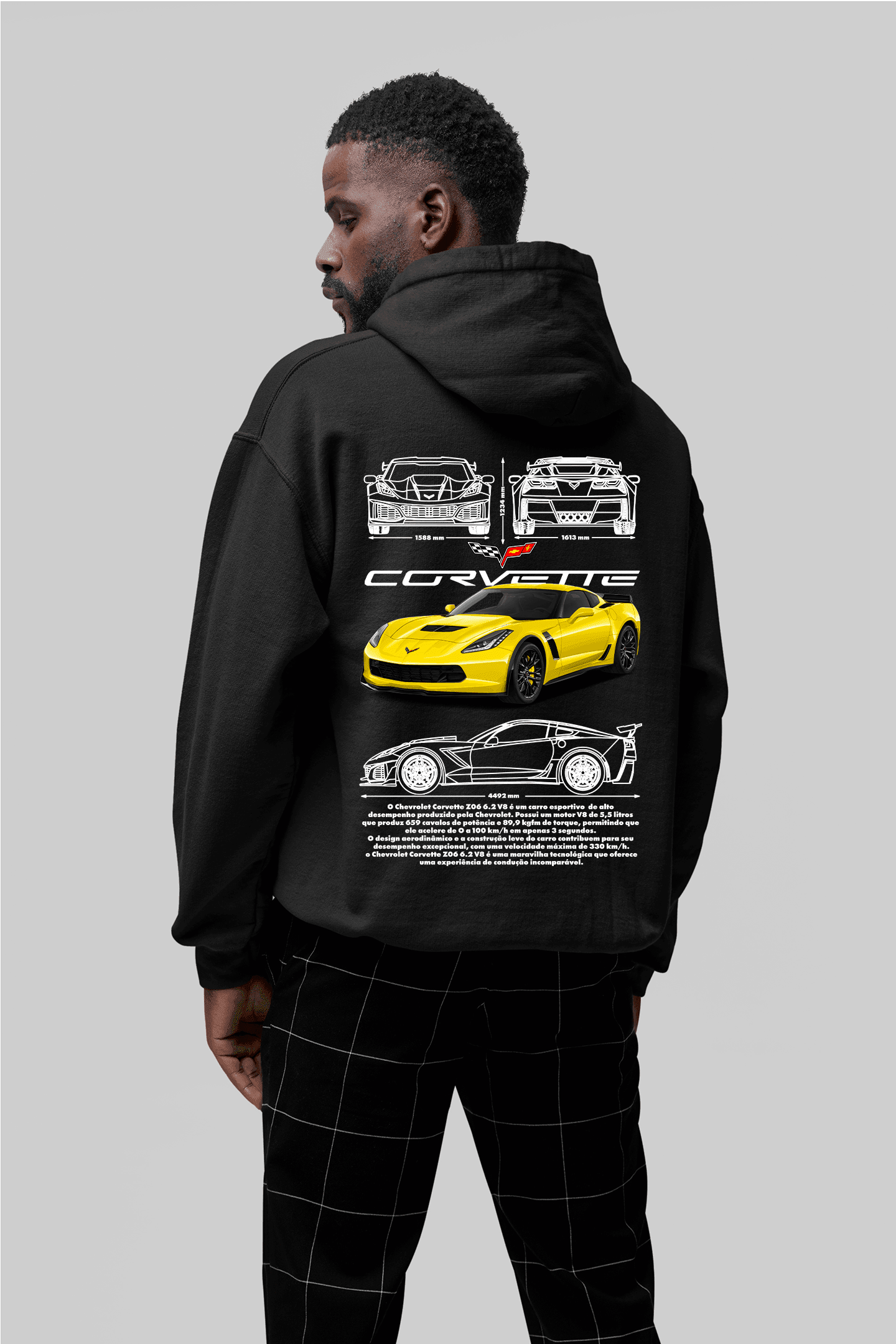 Moletom com Capuz Corvette Z06 - GTSC14 - Loja GTS Customs