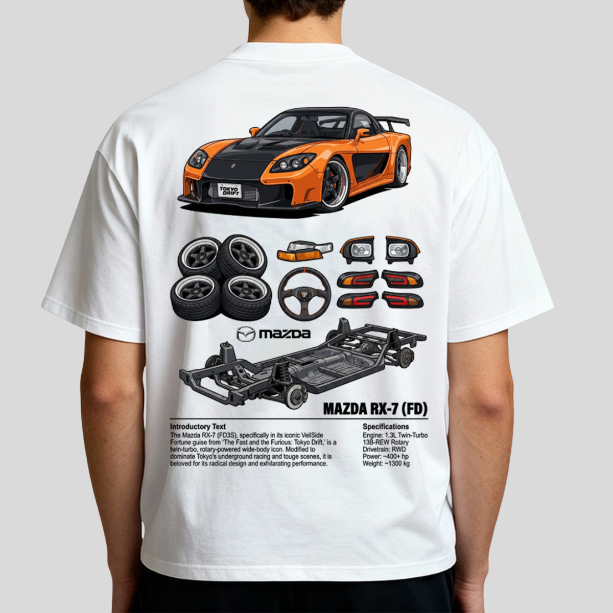 Camiseta do Brian + Mazda Rx-7 Velozes e Furiosos - GTS247-G