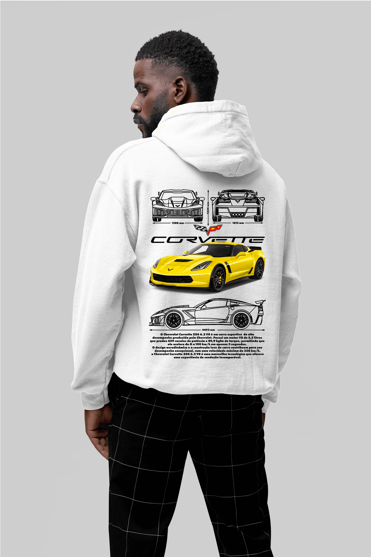 Moletom com Capuz Corvette Z06 - GTSC14 - Loja GTS Customs