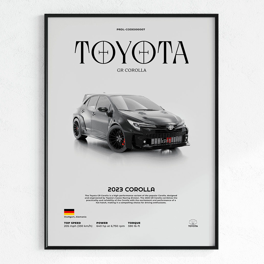 Quadro Decorativo Toyota GR Corolla - GTSQ7 - Loja GTS Customs