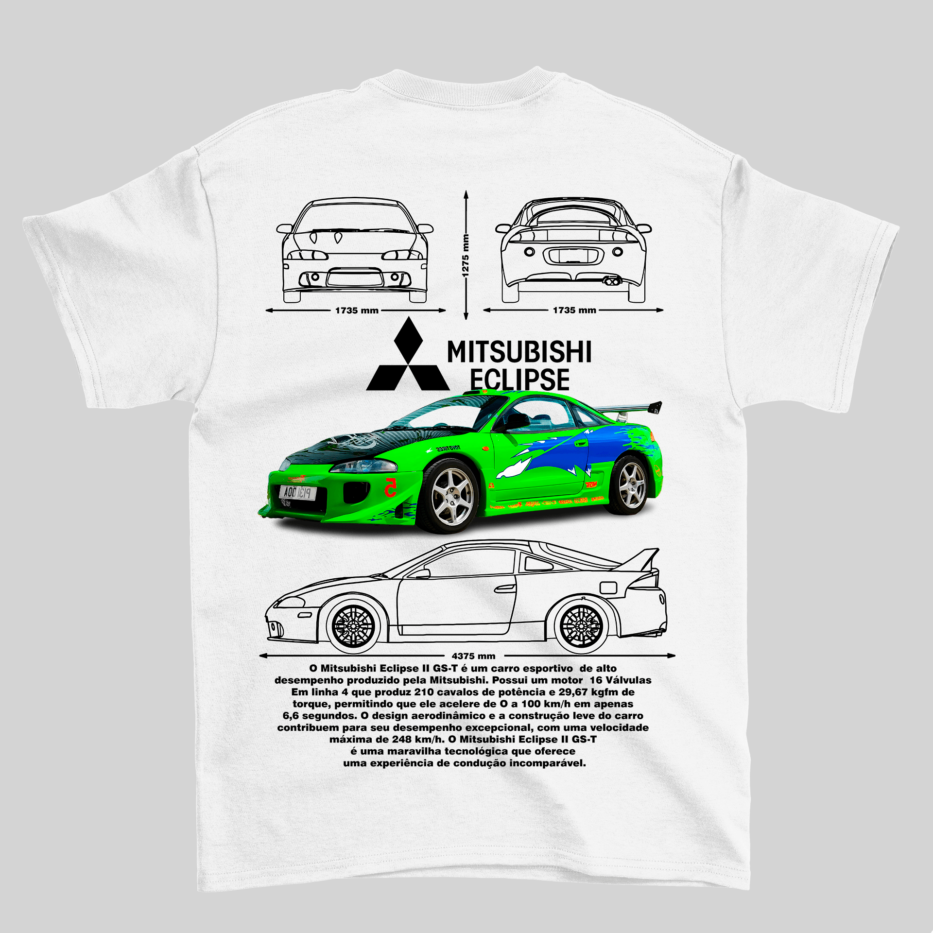 Camiseta Mitsubishi Eclipse do Brian - GTS112 - Loja GTS Customs