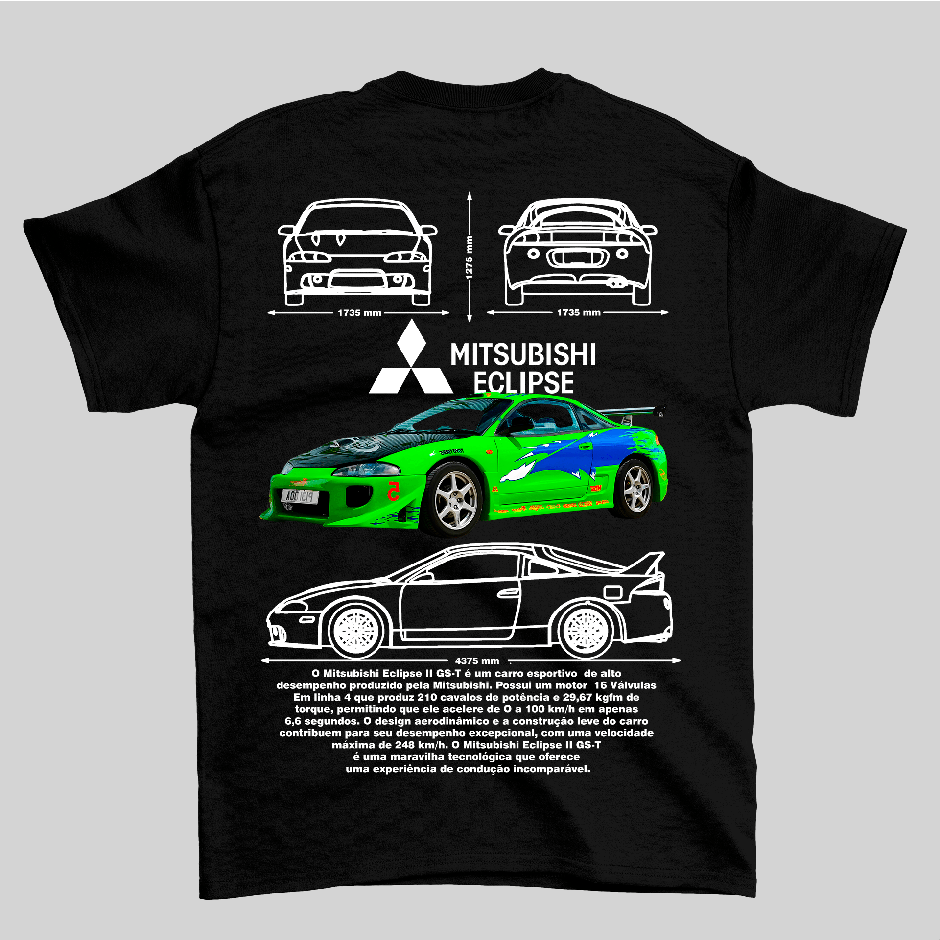 Camiseta Mitsubishi Eclipse do Brian - GTS112 - Loja GTS Customs