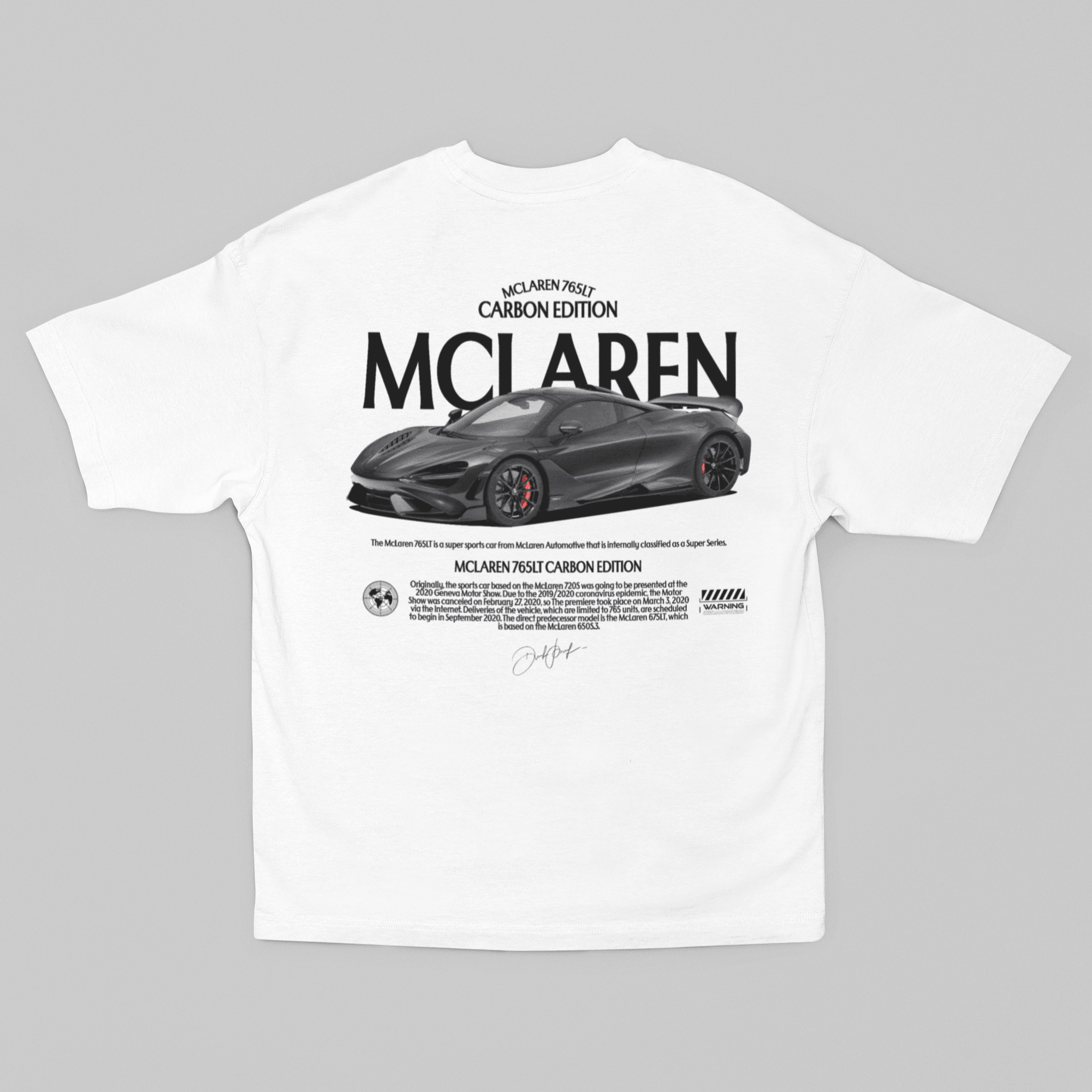 Camiseta Oversized McLaren 765LT - GTSO29 - Loja GTS Customs