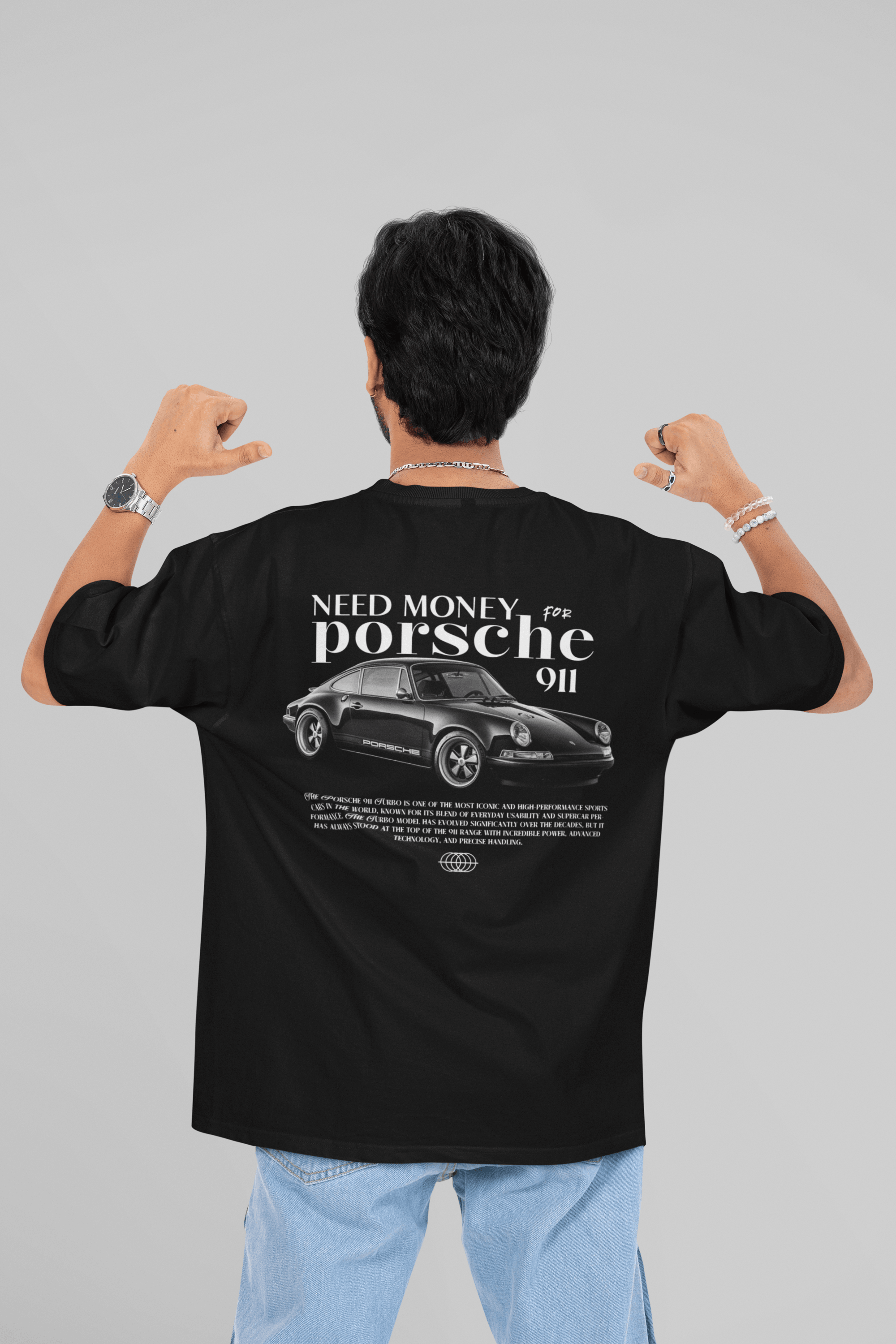 Camiseta Oversized Need Money for Porsche Classic - GTSO30 - Loja GTS Customs