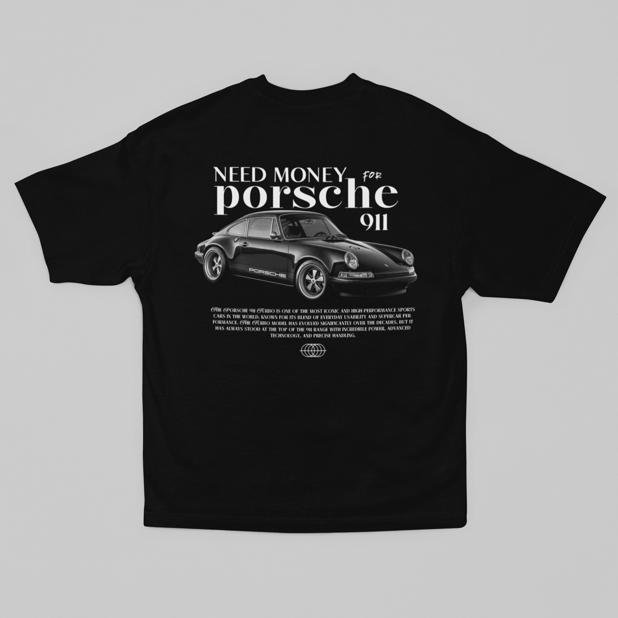 Camiseta Oversized Need Money for Porsche Classic - GTSO30 - Loja GTS Customs