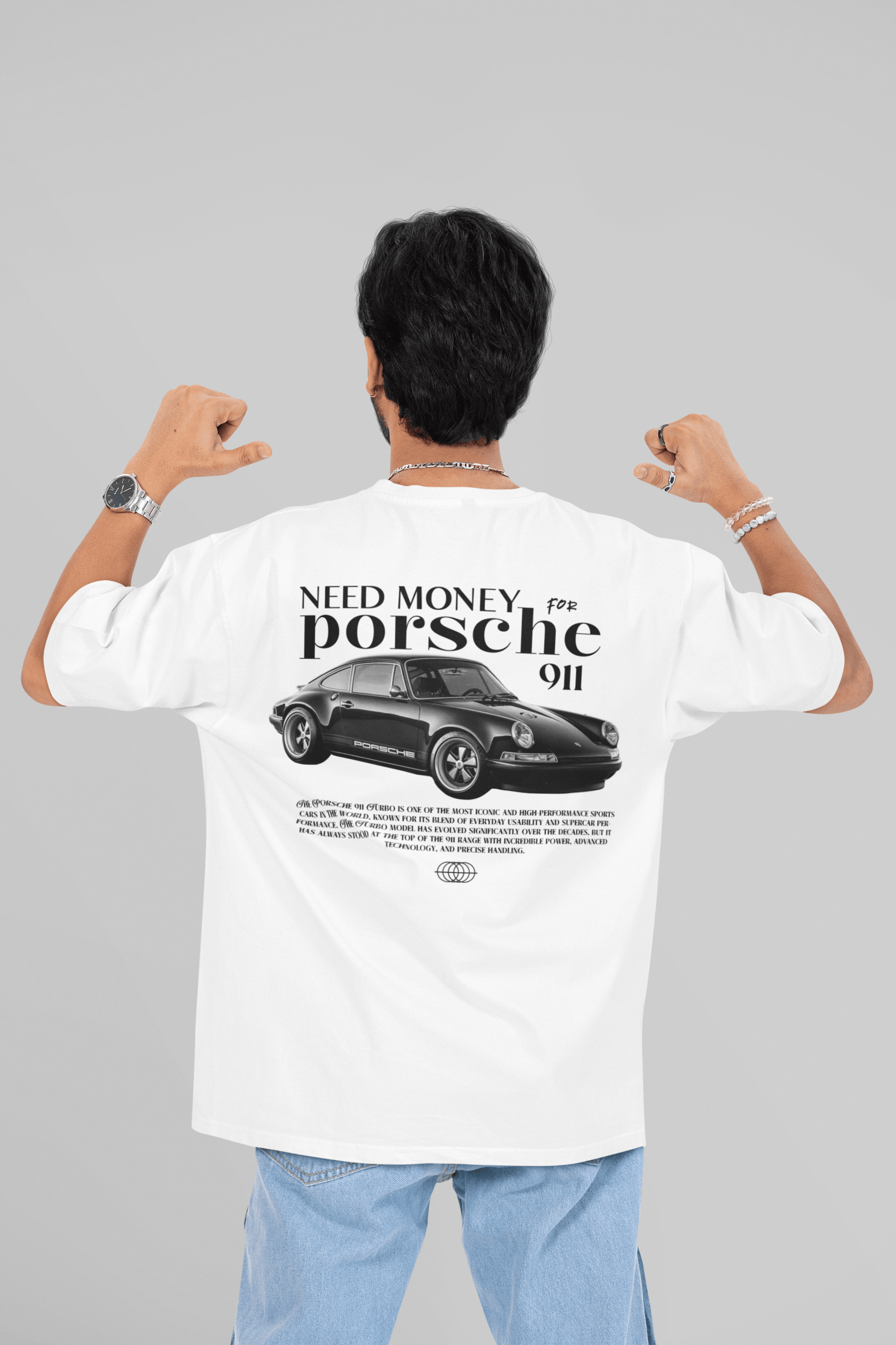 Camiseta Oversized Need Money for Porsche Classic - GTSO30 - Loja GTS Customs