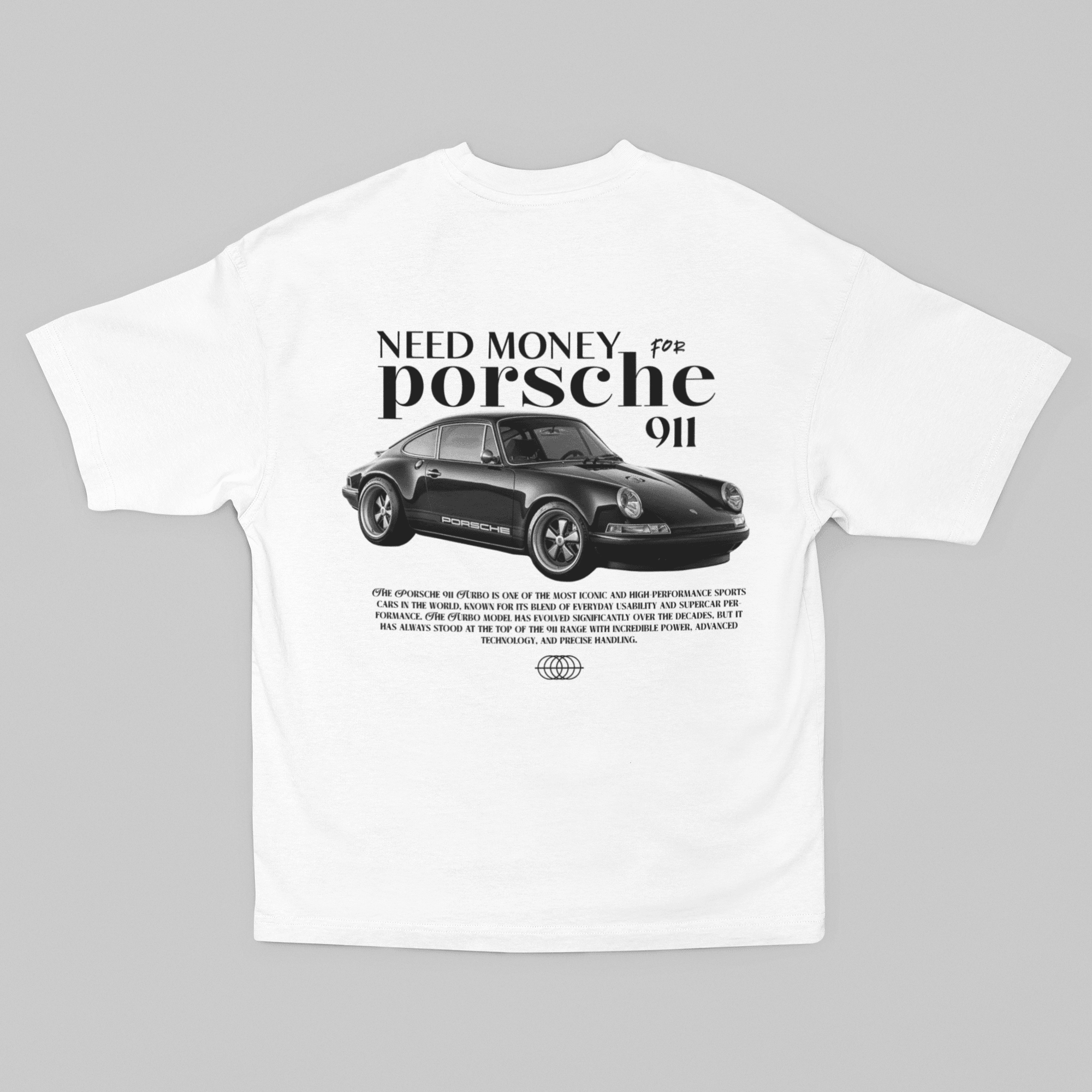 Camiseta Oversized Need Money for Porsche Classic - GTSO30 - Loja GTS Customs
